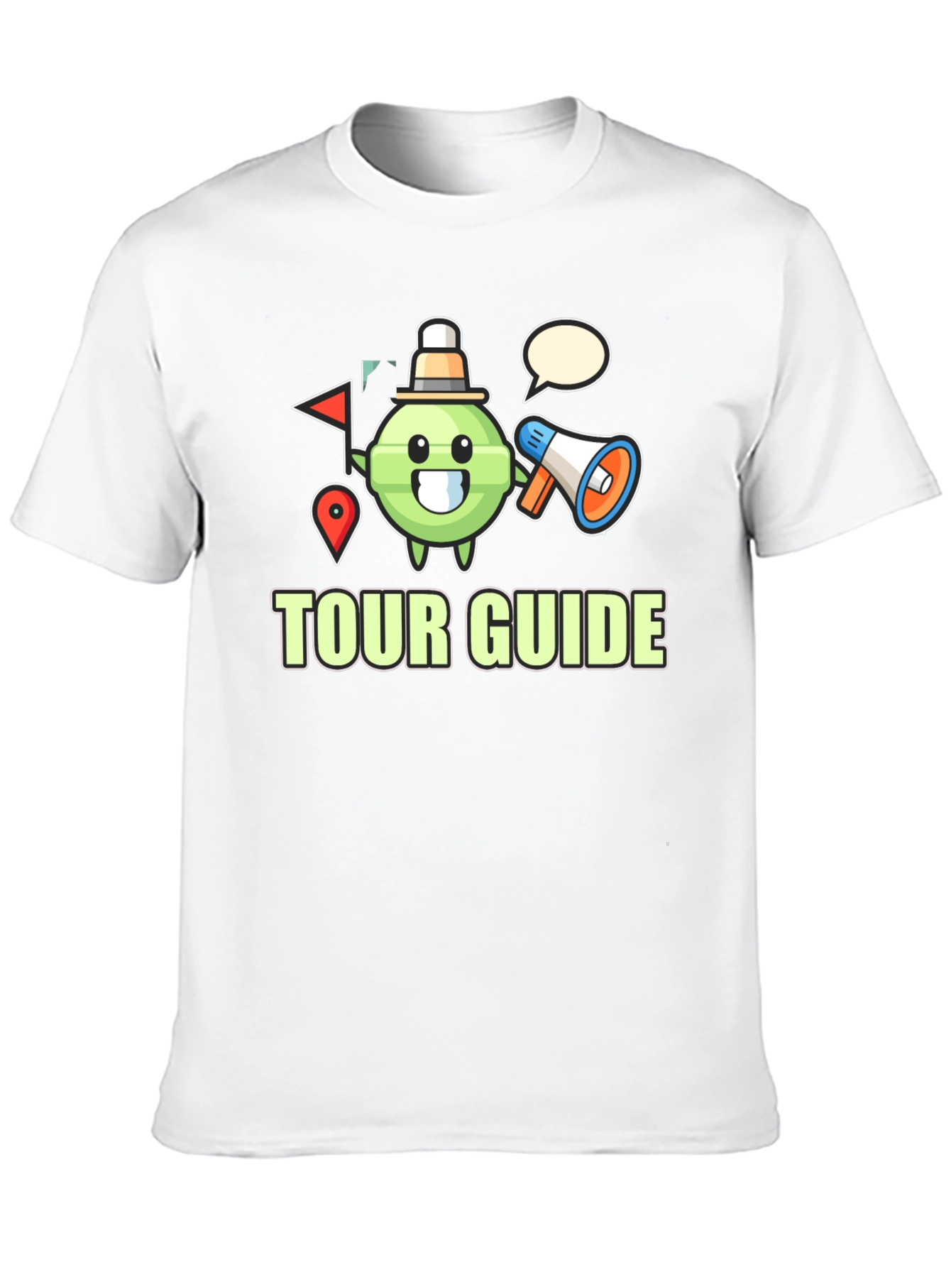 Black Tour Guide Cartoon Graphic Black T-Shirt view 10