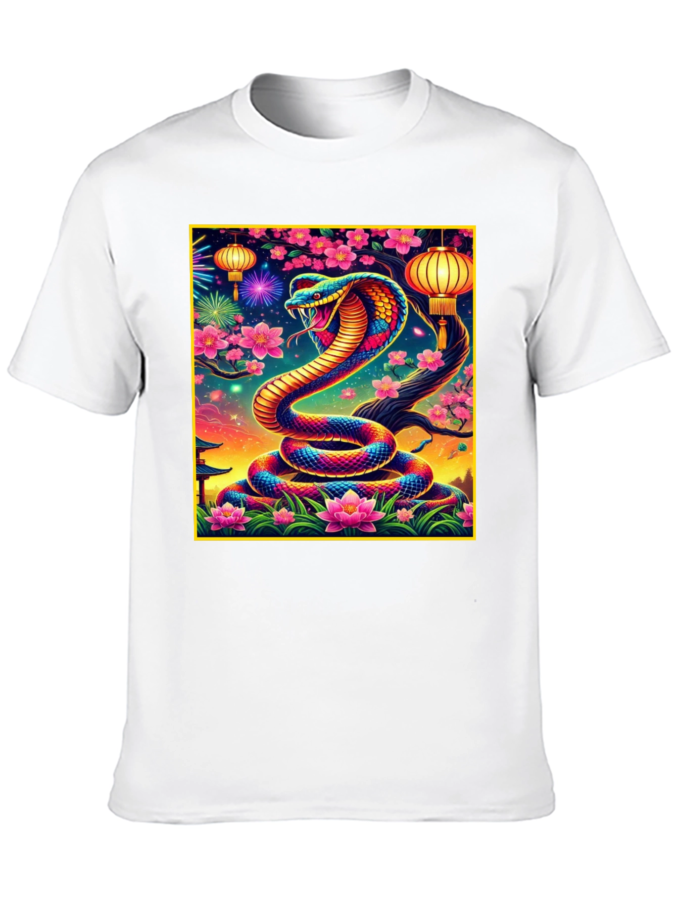 Black Vibrant Cobra Graphic Tee view 10