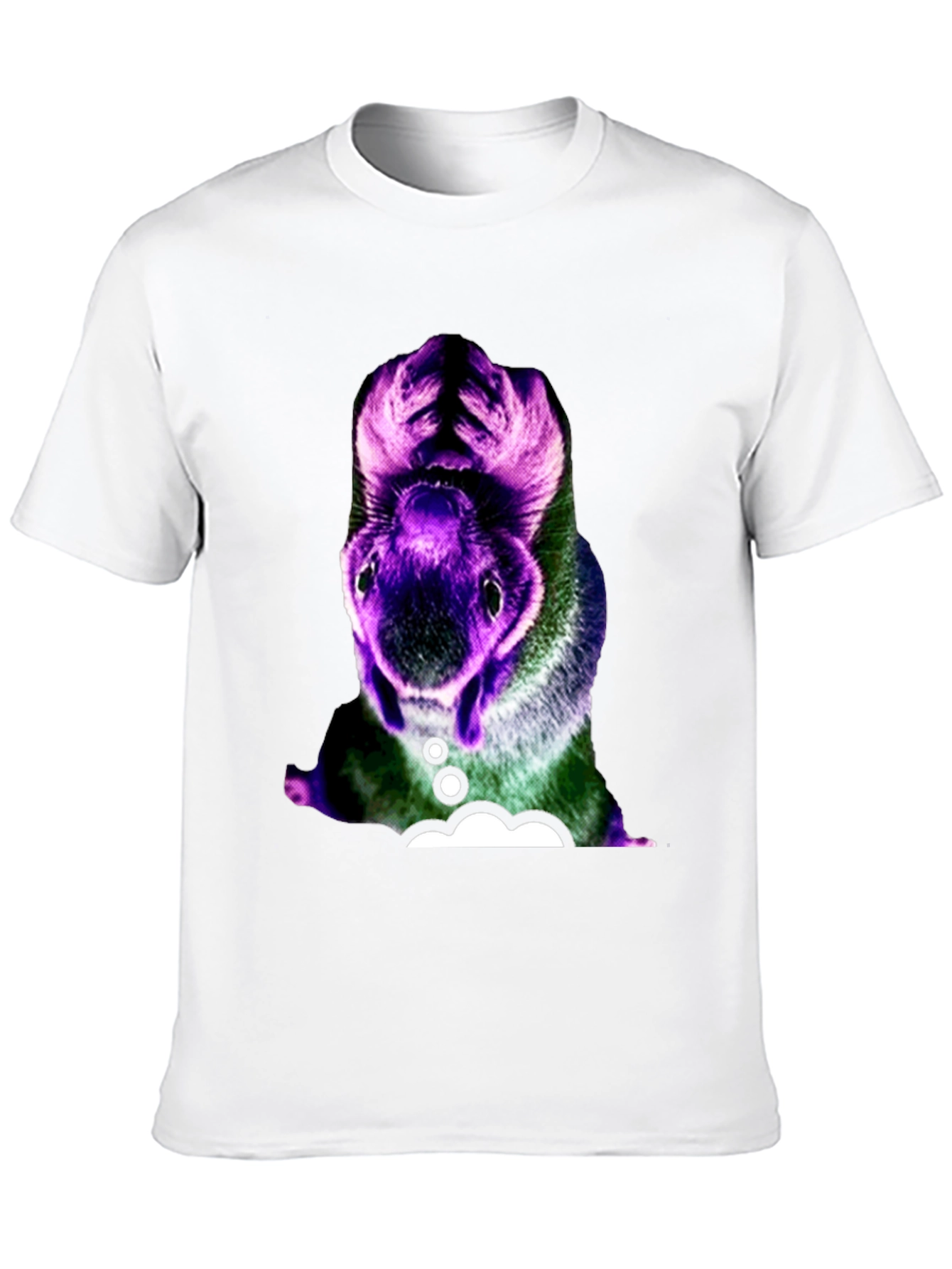 Black Surreal Squirrel Graphic Tee - Black Cotton T-Shirt view 10