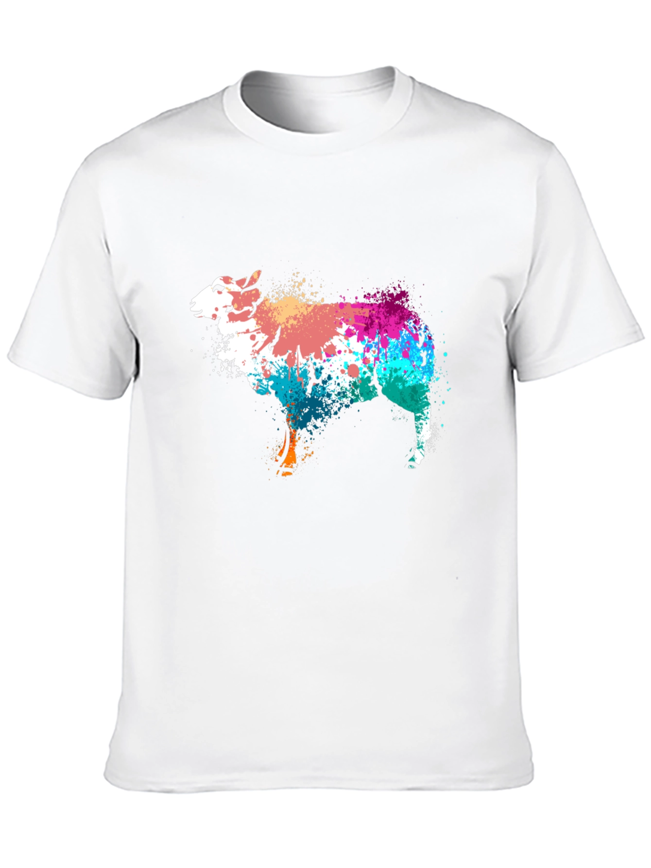 Black Colorful Sheep Graphic Tee - Black Cotton Blend view 10