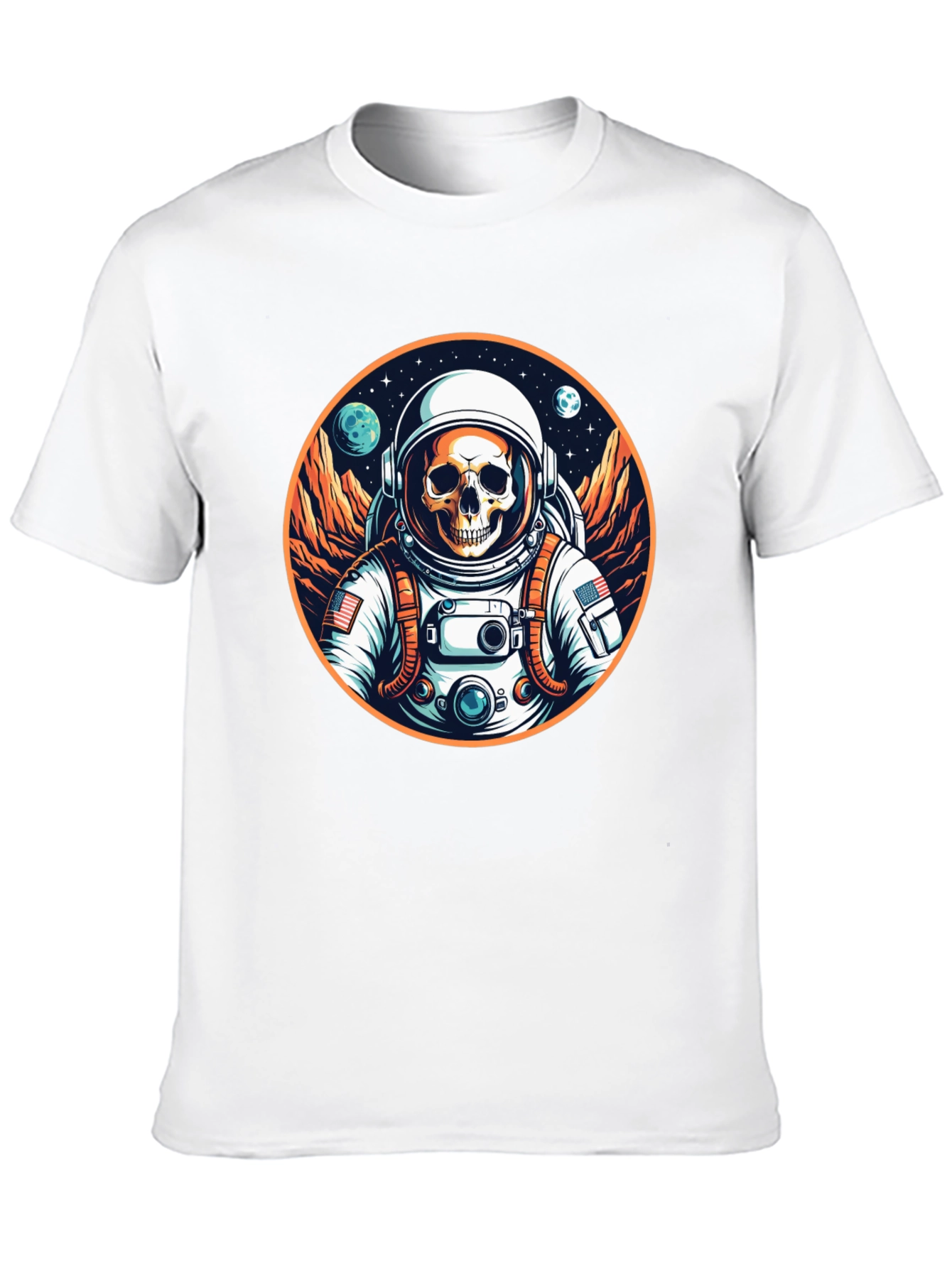 Black Skull Astronaut Graphic Tee - Outer Space Fashion view 10