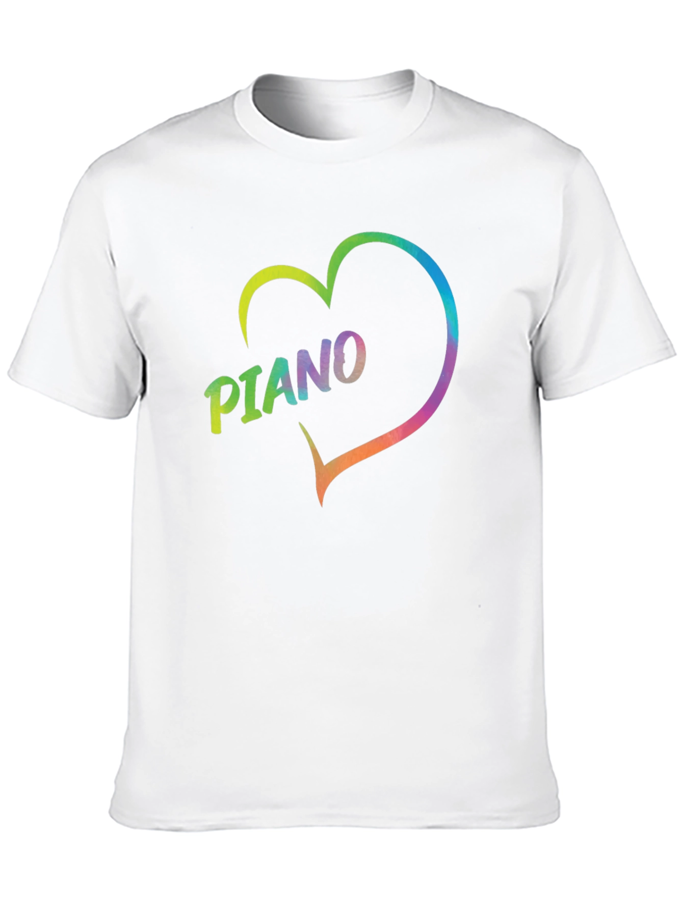 Black Rainbow Piano Heart Graphic T-Shirt - Black view 10