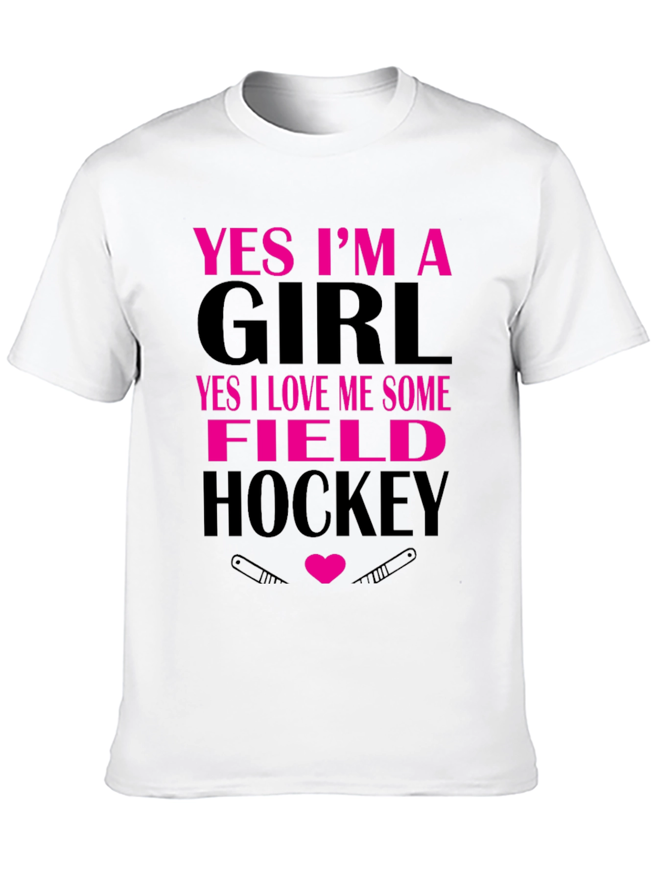 Black Yes I'm a Girl Field Hockey T-Shirt view 10