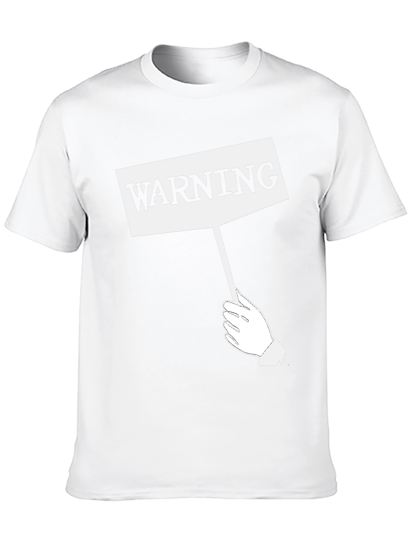 Black Warning Sign Graphic Tee - Funny Novelty T-Shirt view 10