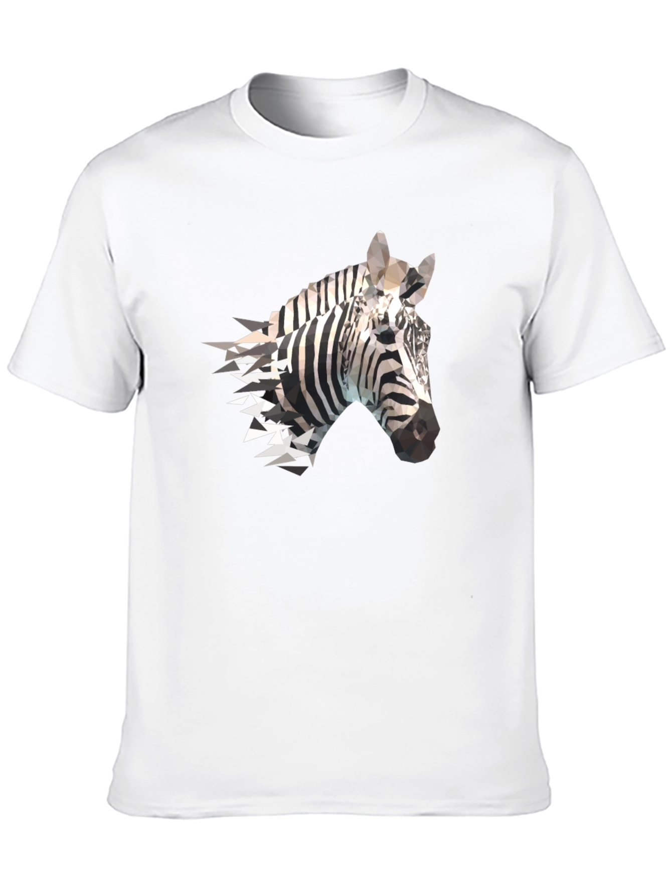 Black Geometric Zebra Print Black T-Shirt view 10