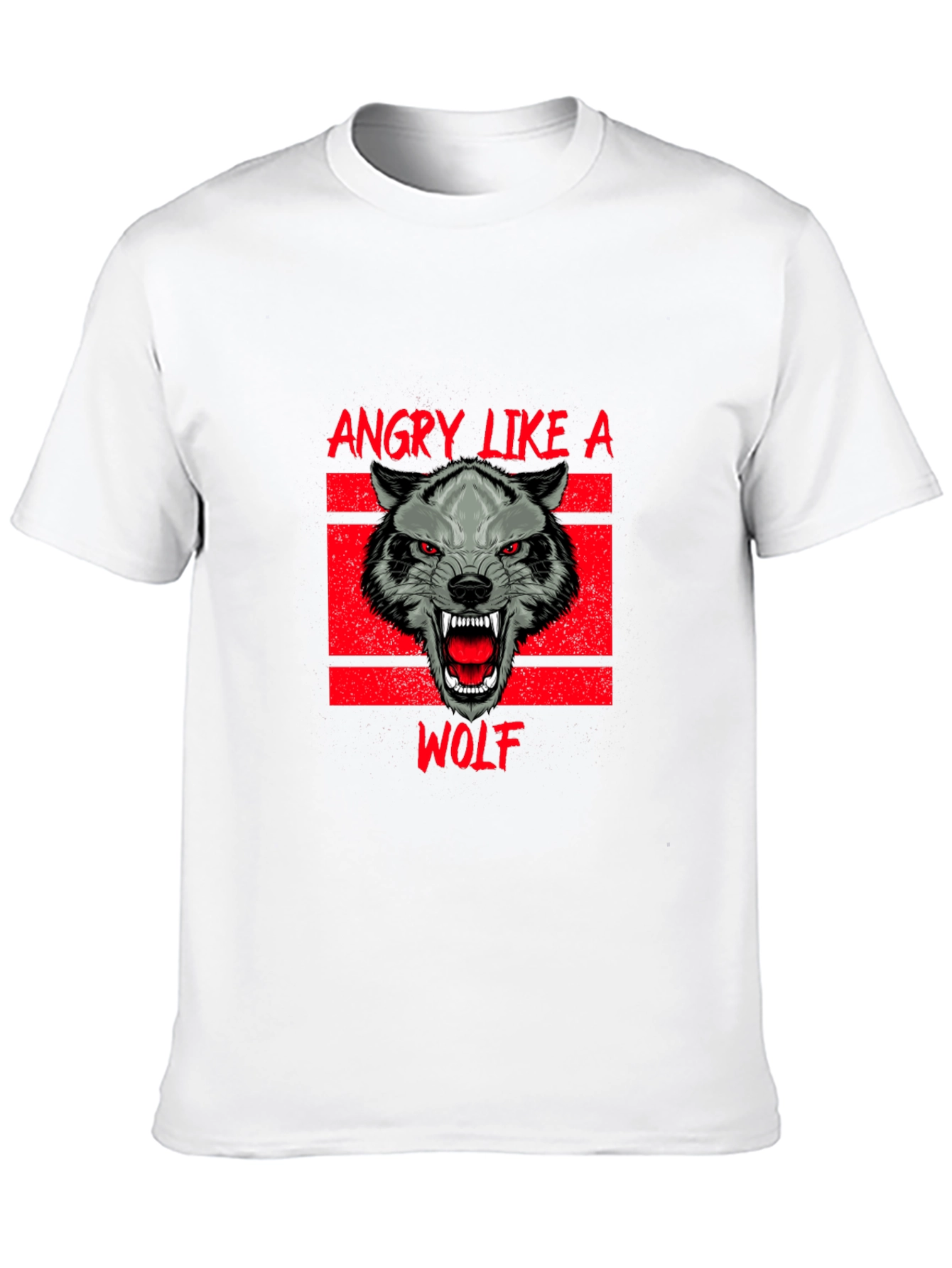 Black Angry Like a Wolf Black T-Shirt view 10