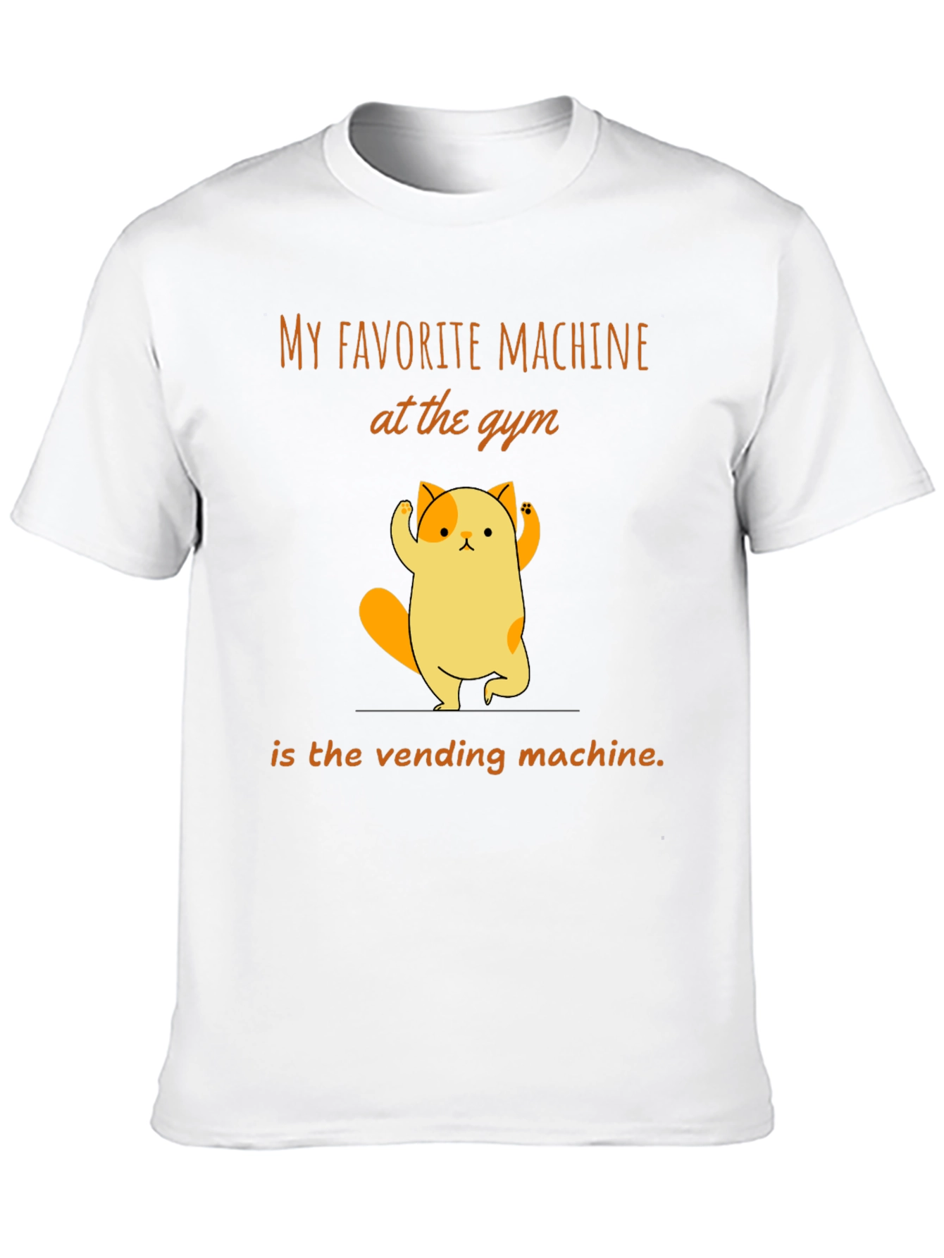 Black Gym Humor T-Shirt - Vending Machine Cat view 10