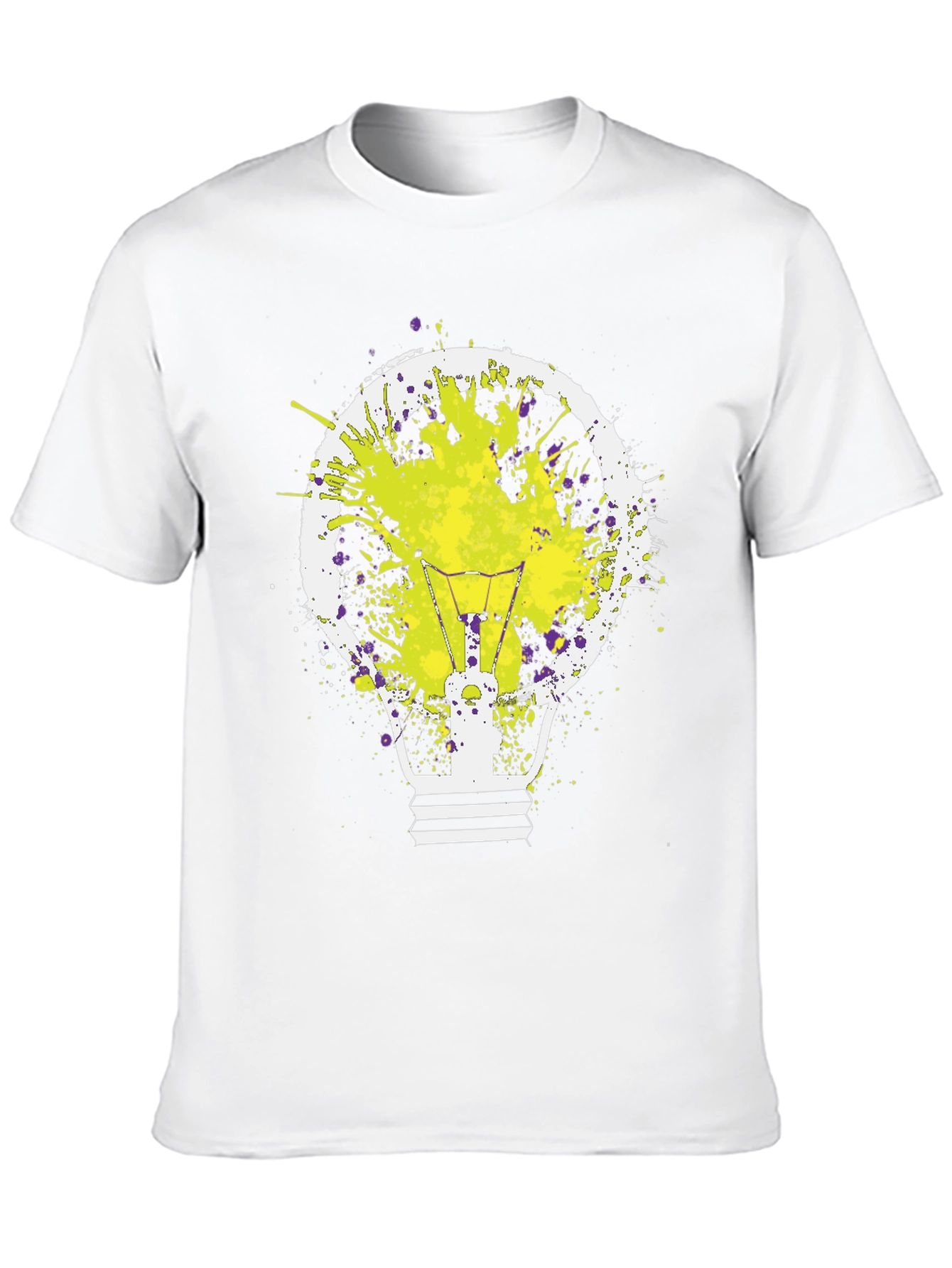 Black Idea Bulb Splatter Graphic Tee - Men's Black T-Shirt view 10