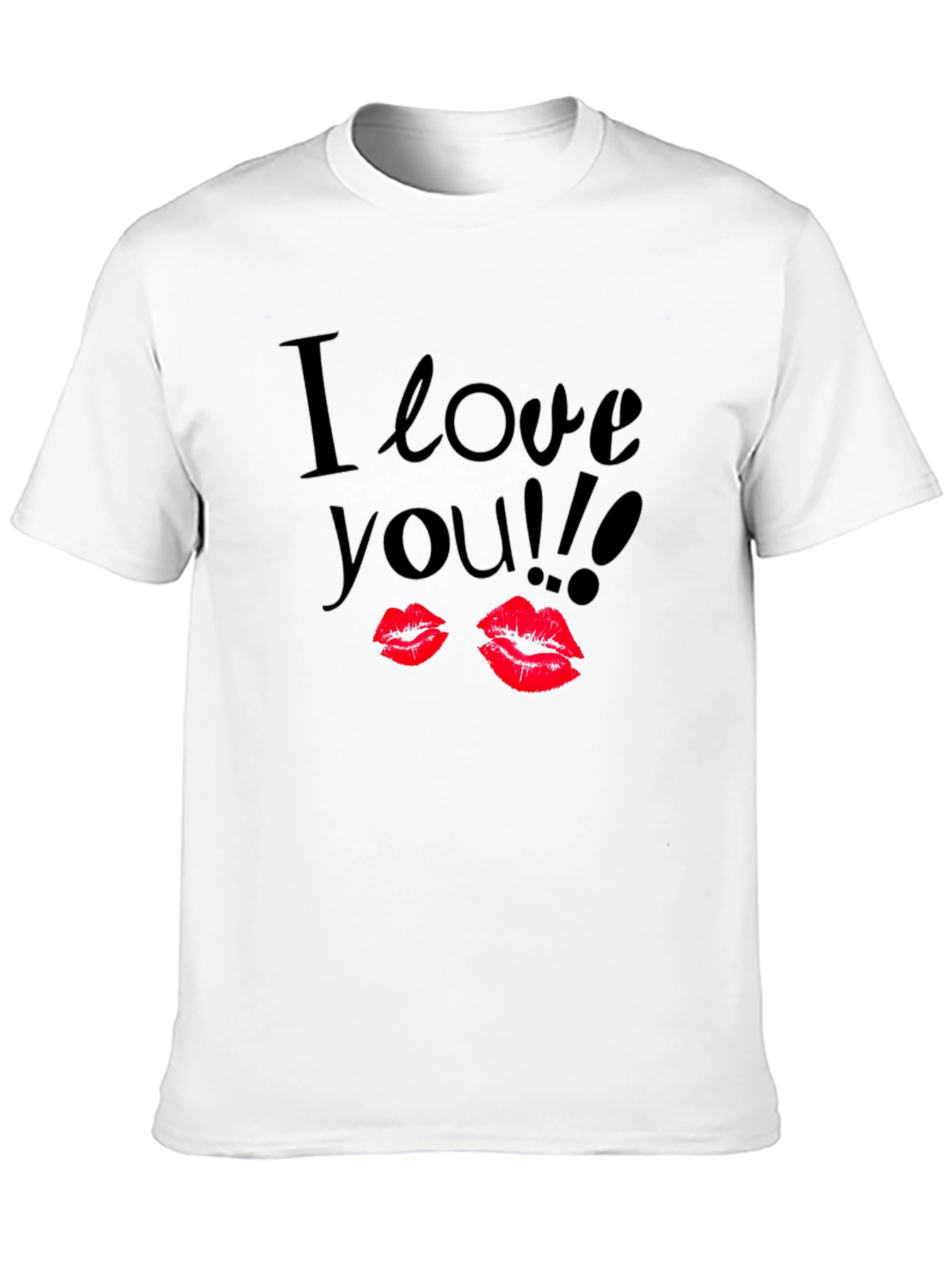 I Love You Lips Graphic Black T-Shirt - 10