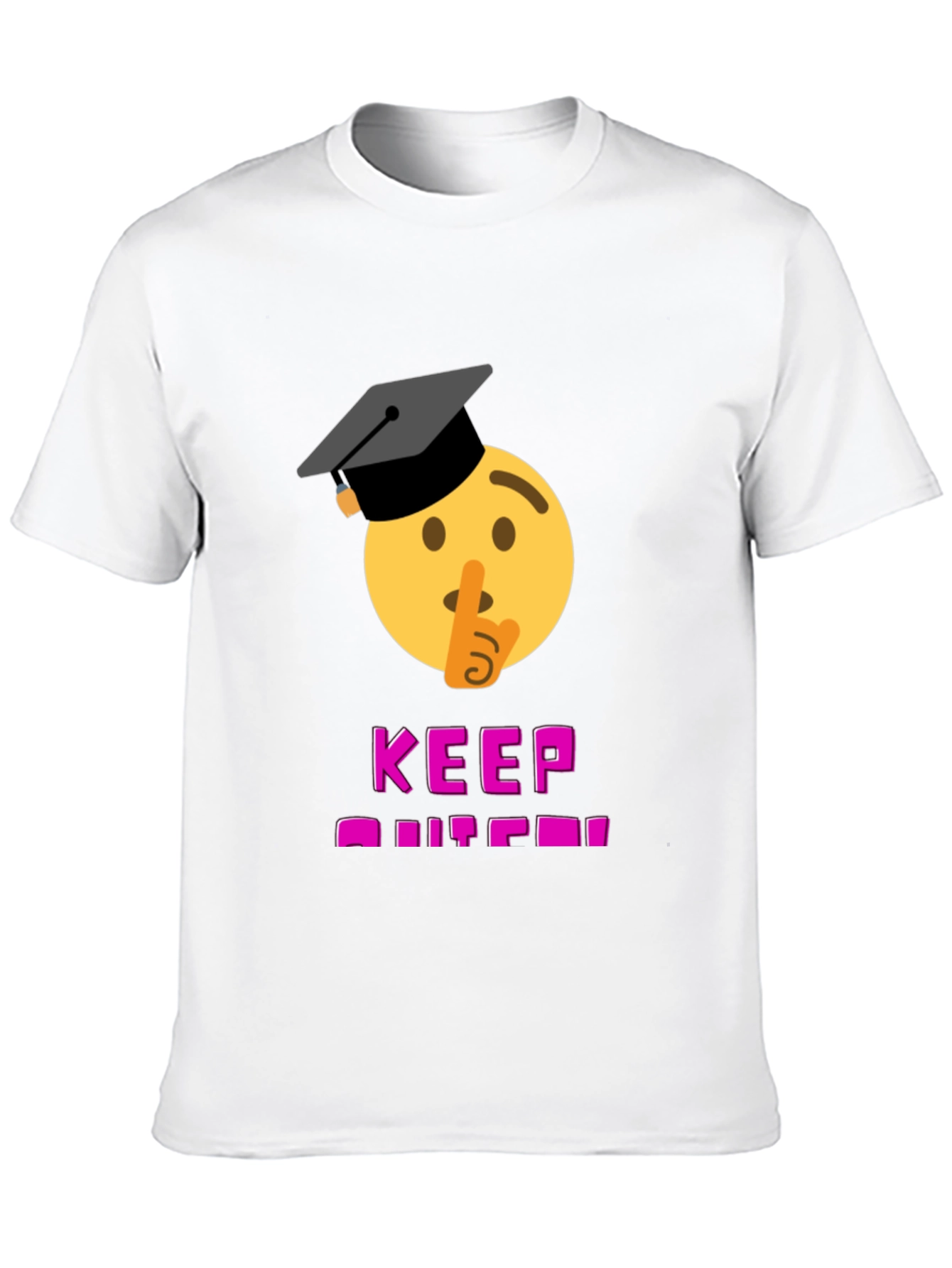 Black Keep Quiet Graduate Emoji T-Shirt - Black view 10