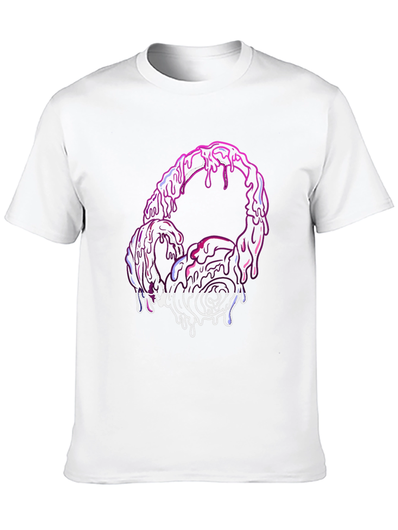 Black Melting Headphones Graphic Tee - Black Cotton Blend view 10