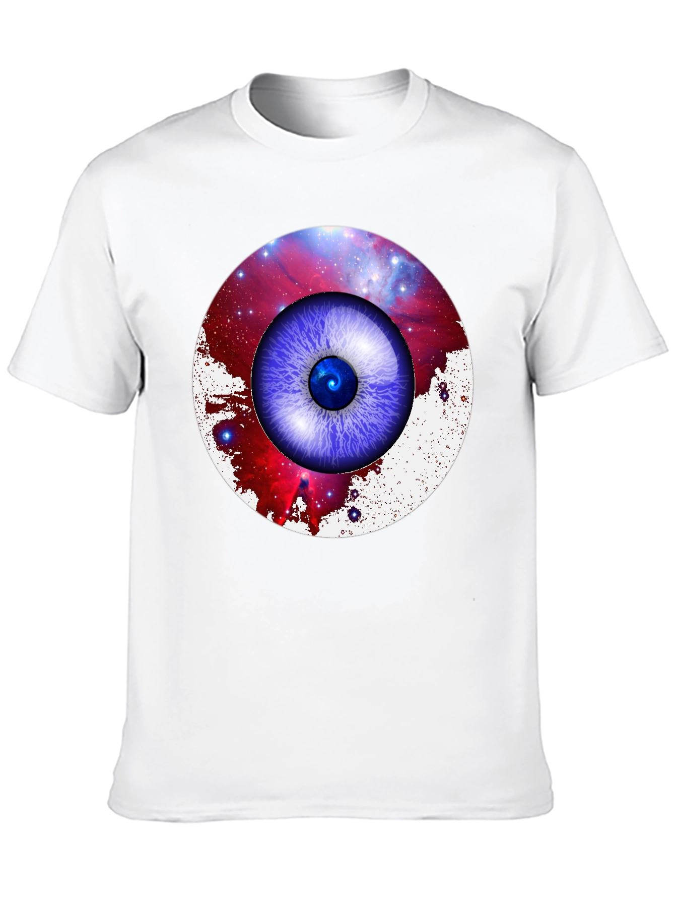 Black Galaxy Eye Graphic Print Crew Neck T-Shirt view 10