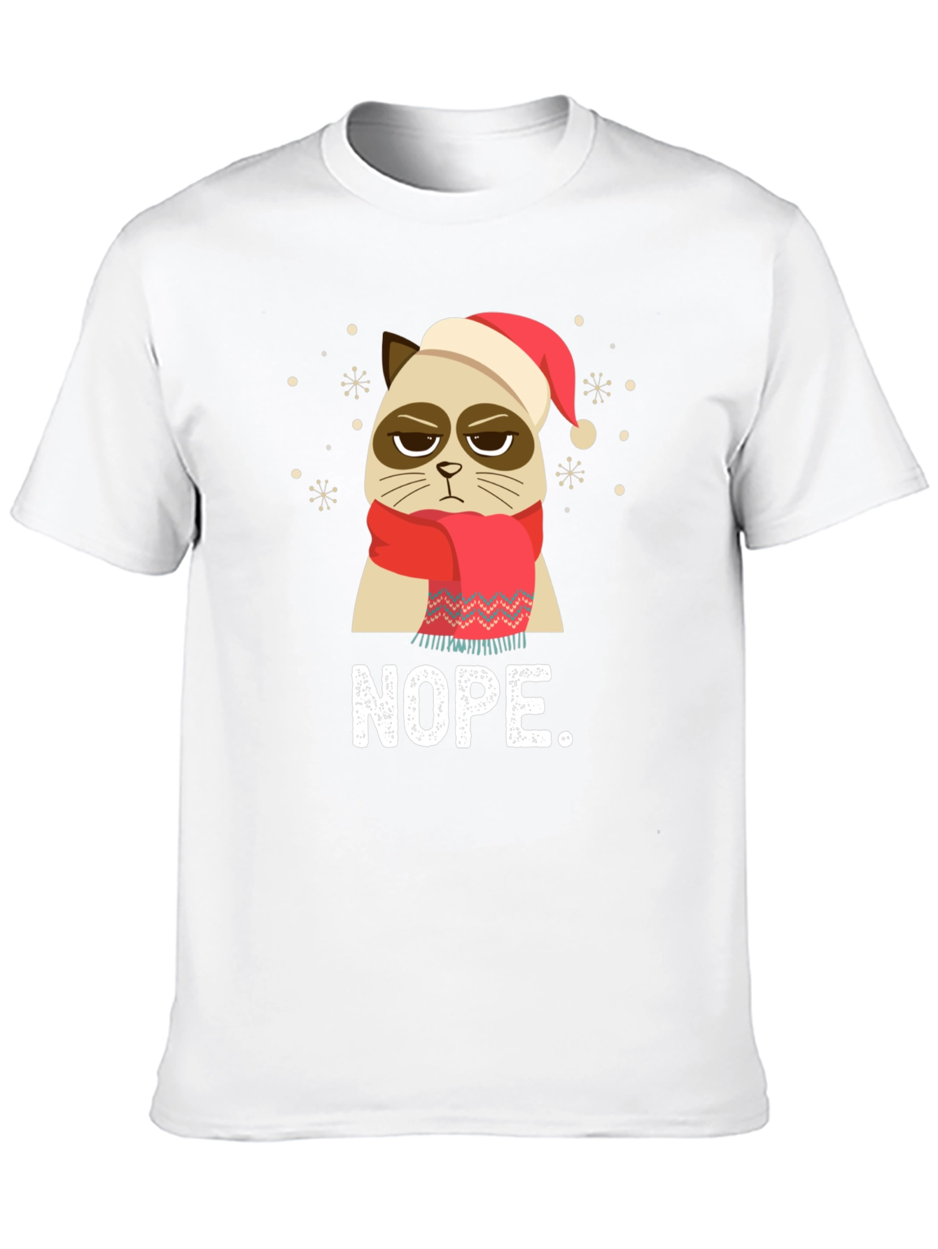 Black Grumpy Cat NOPE Christmas T-Shirt view 10