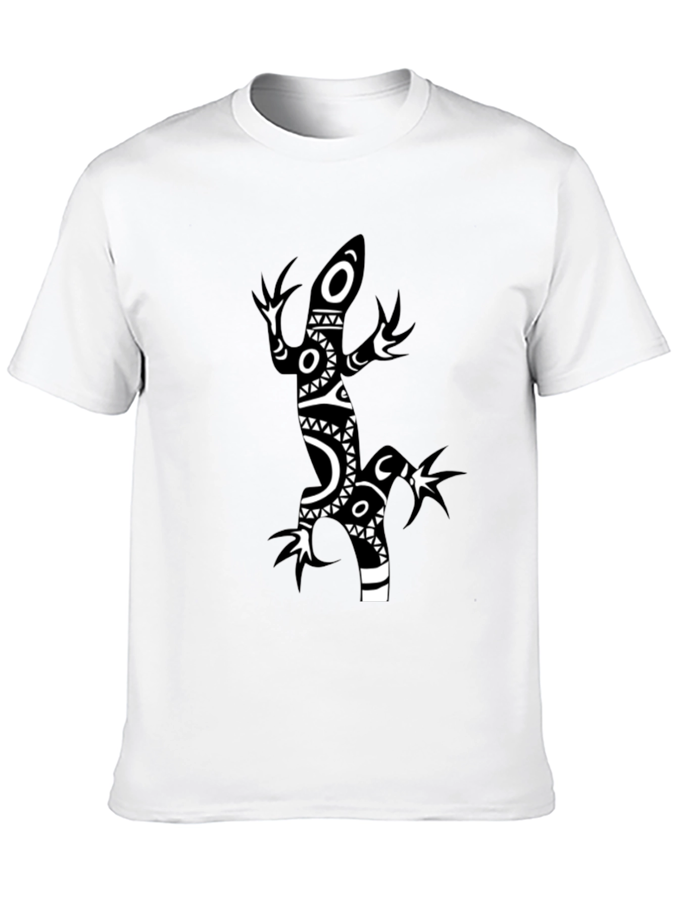Black Tribal Lizard Black T-Shirt view 10