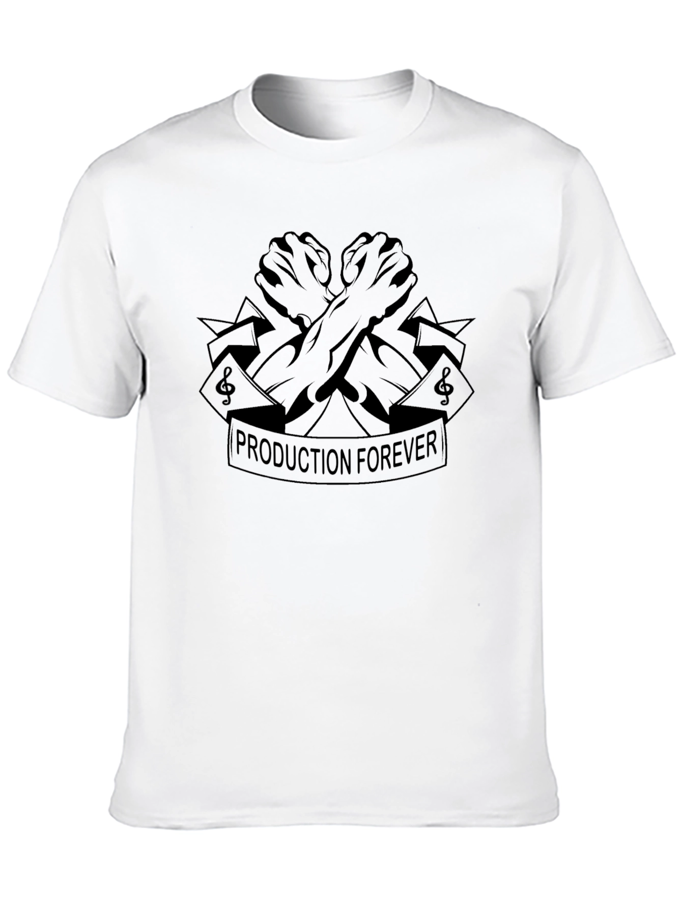 Black Production Forever Graphic Tee - Black Crew Neck view 10