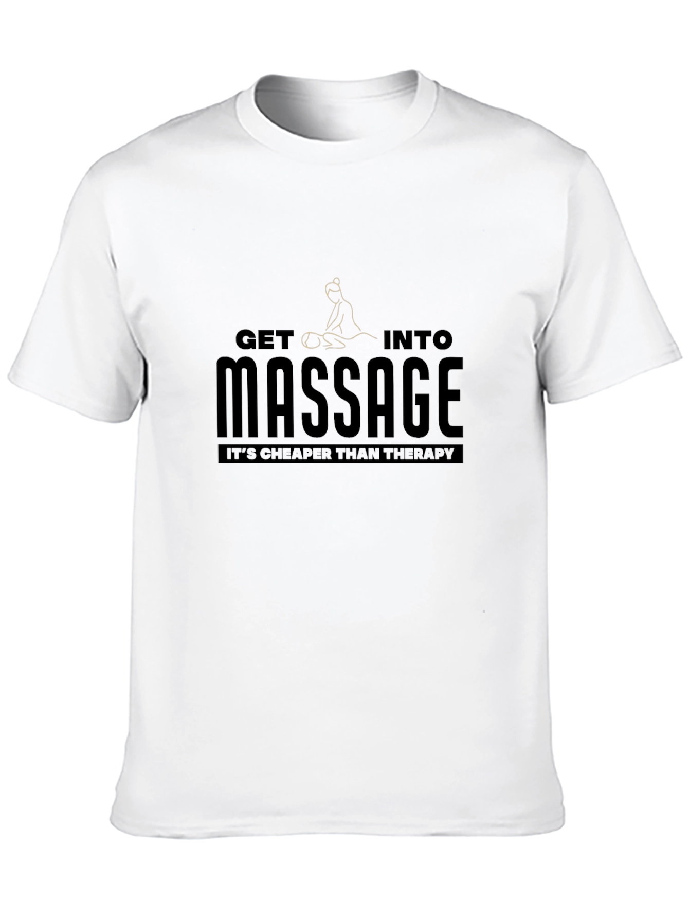 Black Massage Therapy Graphic T-Shirt - Relaxing Style view 10
