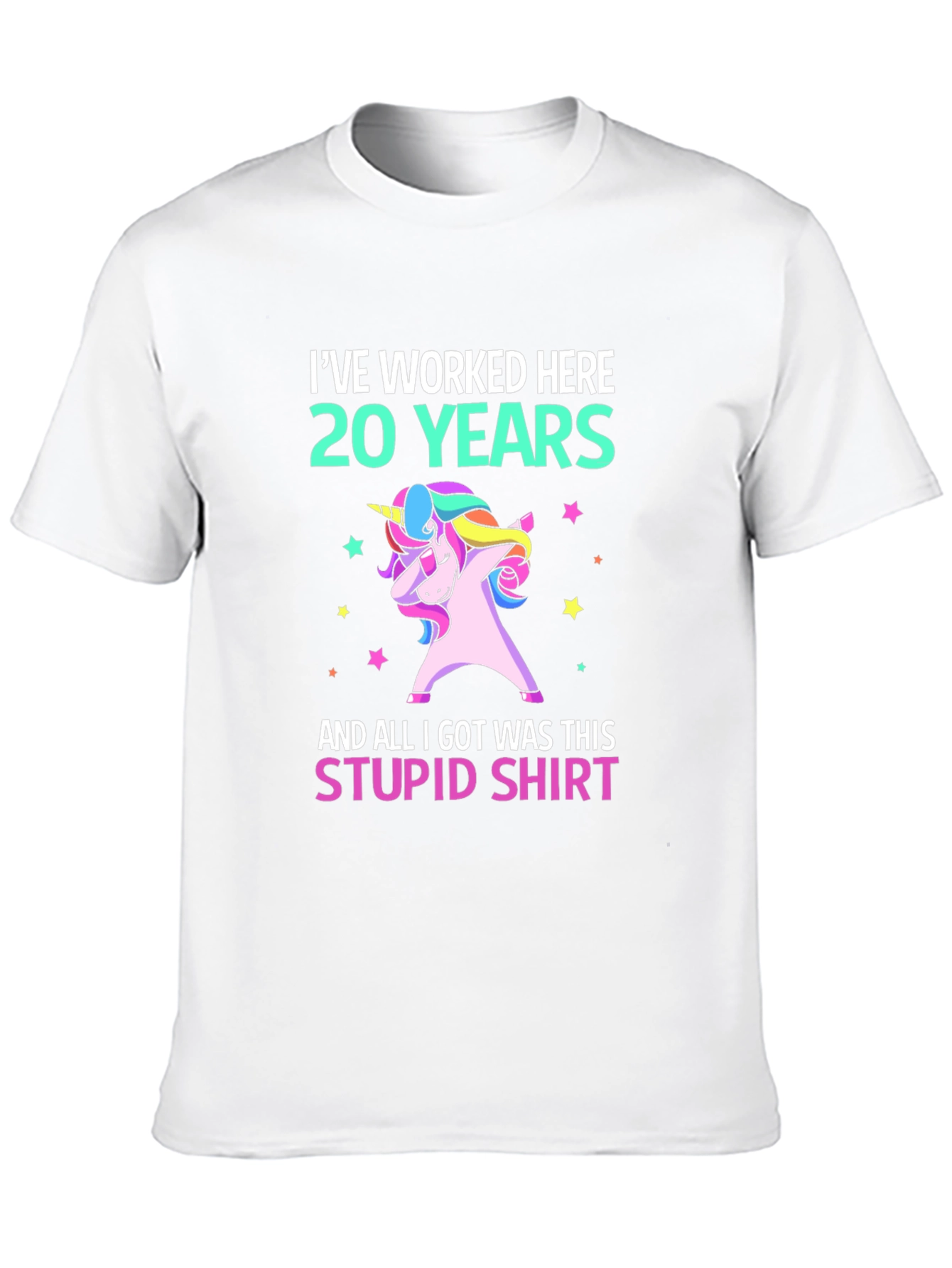Black I've Worked Here 20 Years Unicorn T-Shirt view 10