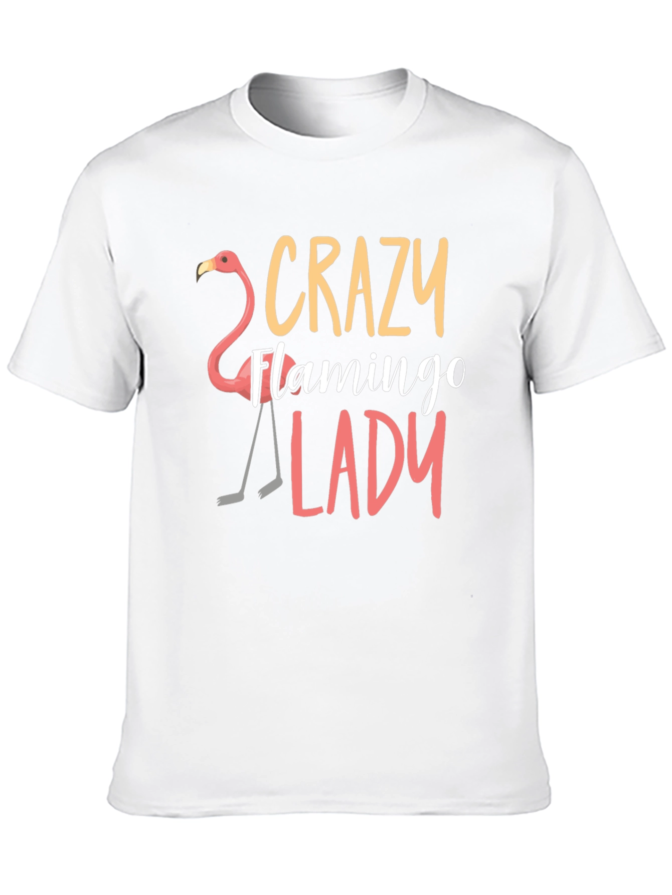 Black Crazy Flamingo Lady T-Shirt - Novelty Tee view 10