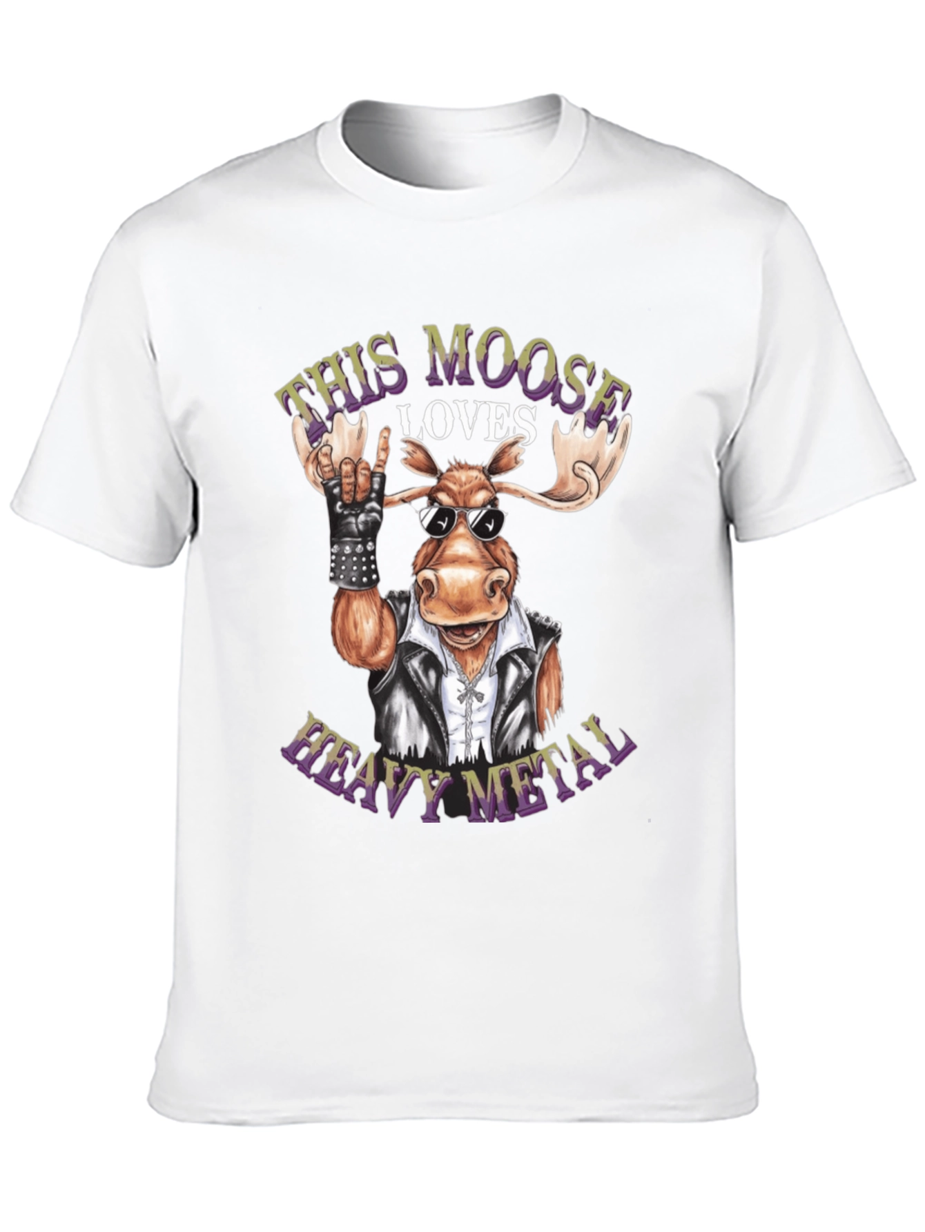 Black Heavy Metal Moose Graphic Tee - Rock On! view 10