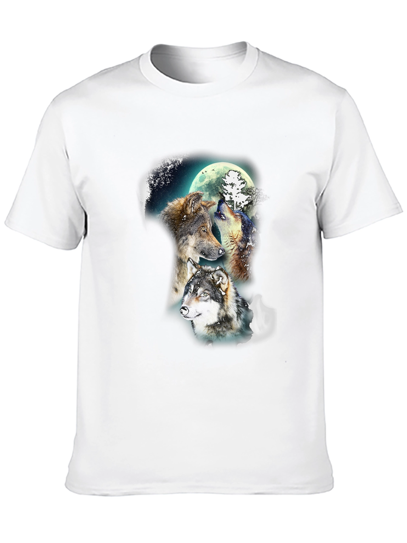 Black Wolf Moon T-Shirt - Men's Graphic Tee view 10