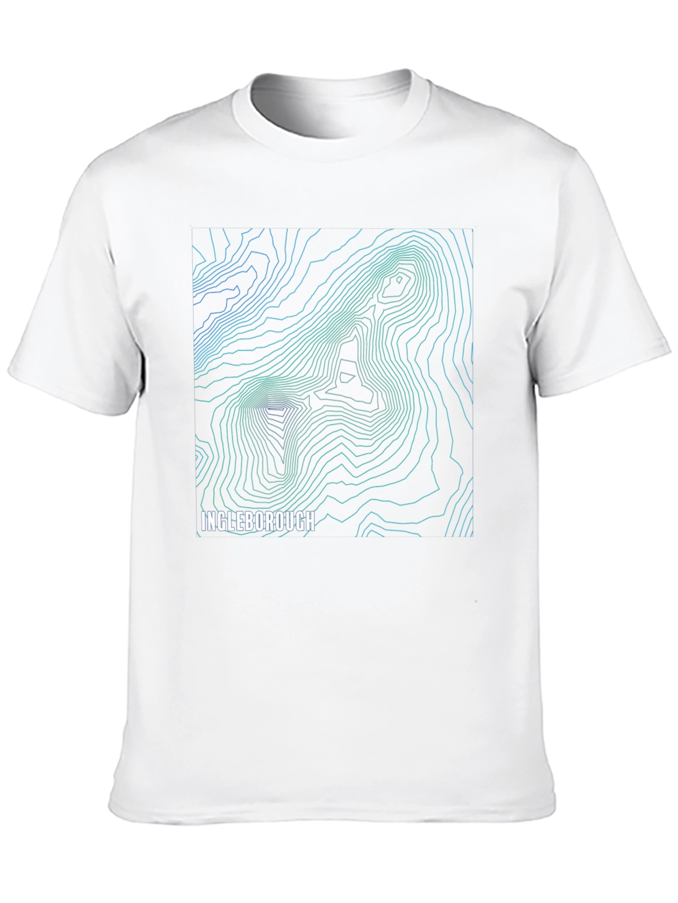 Black Ingleborough Topographic Map T-Shirt view 10