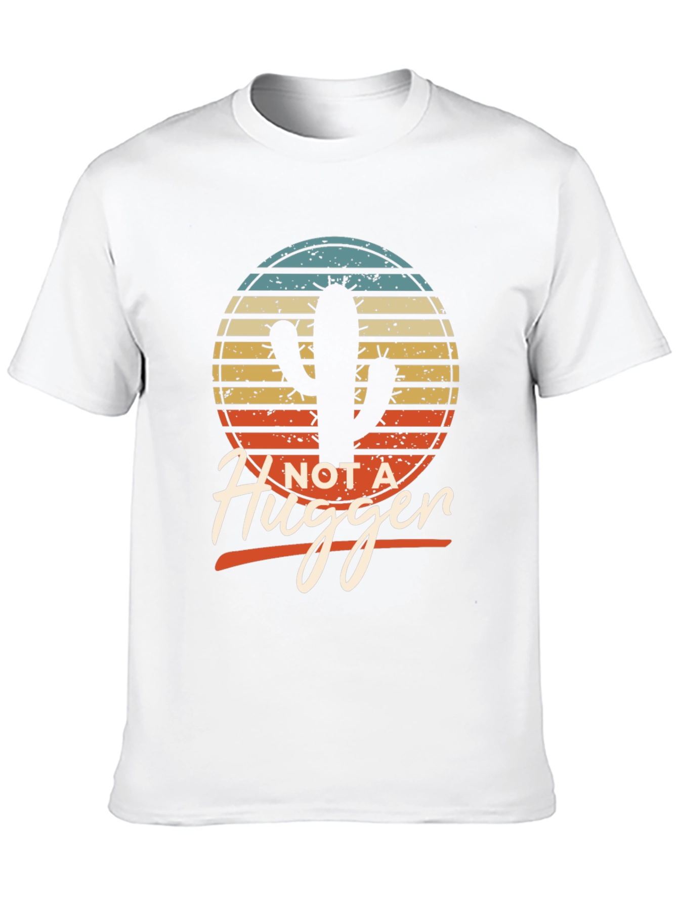 Black Not a Hugger Cactus T-Shirt - Funny Graphic Tee view 10