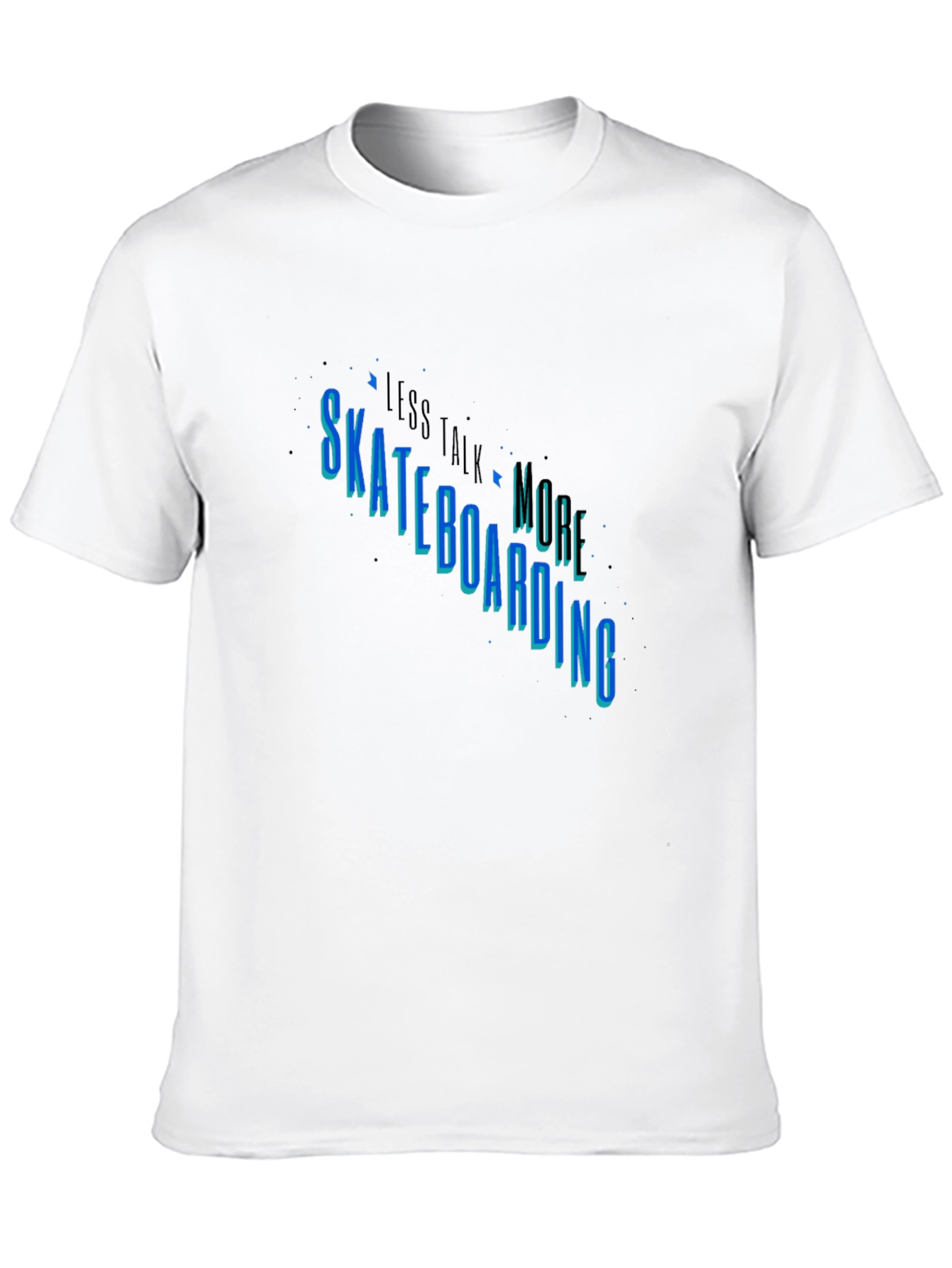 Black Skateboarding Graphic Tee - Less Talk More Skate view 10