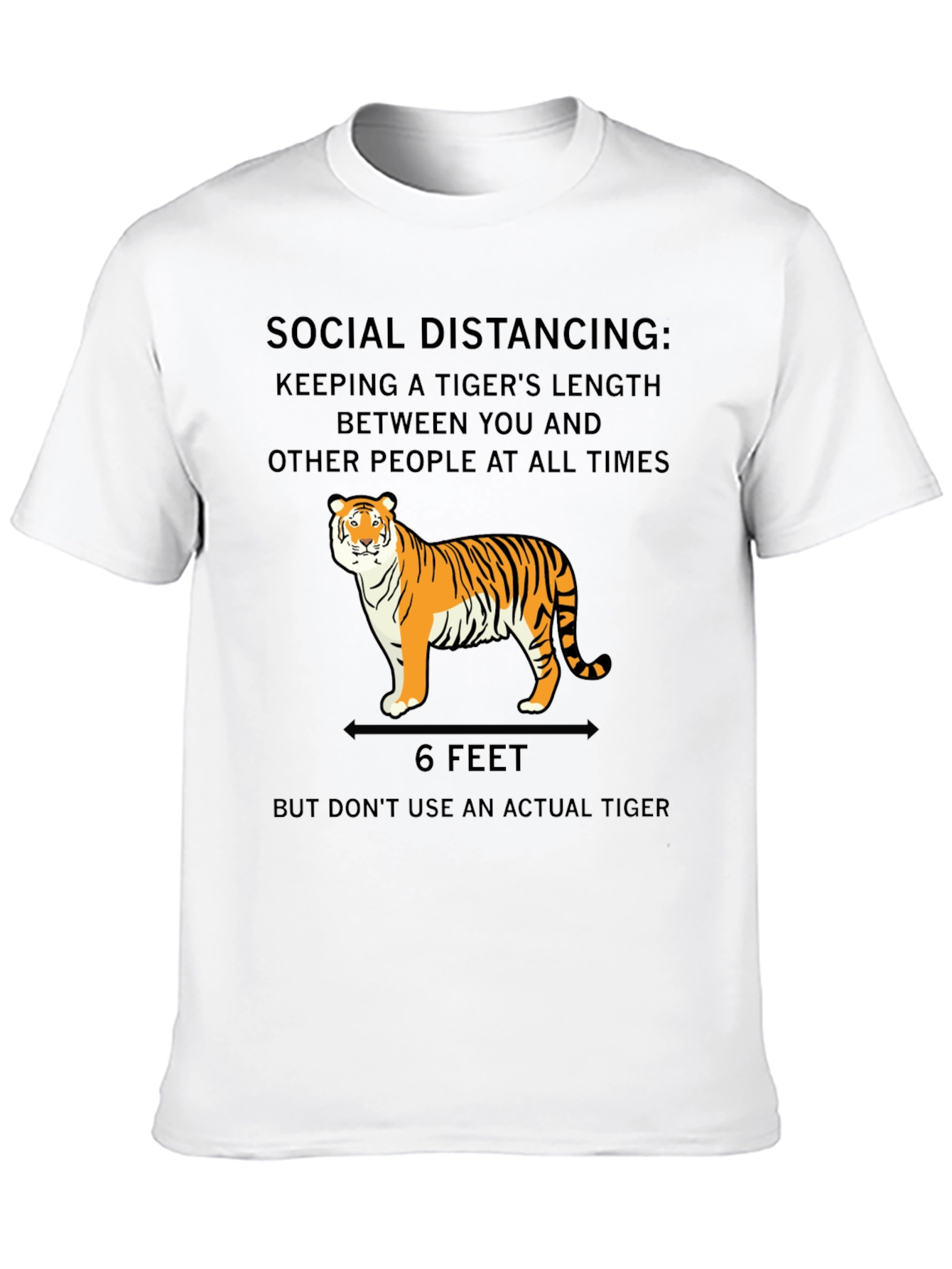 Black Social Distancing Tiger T-Shirt view 10
