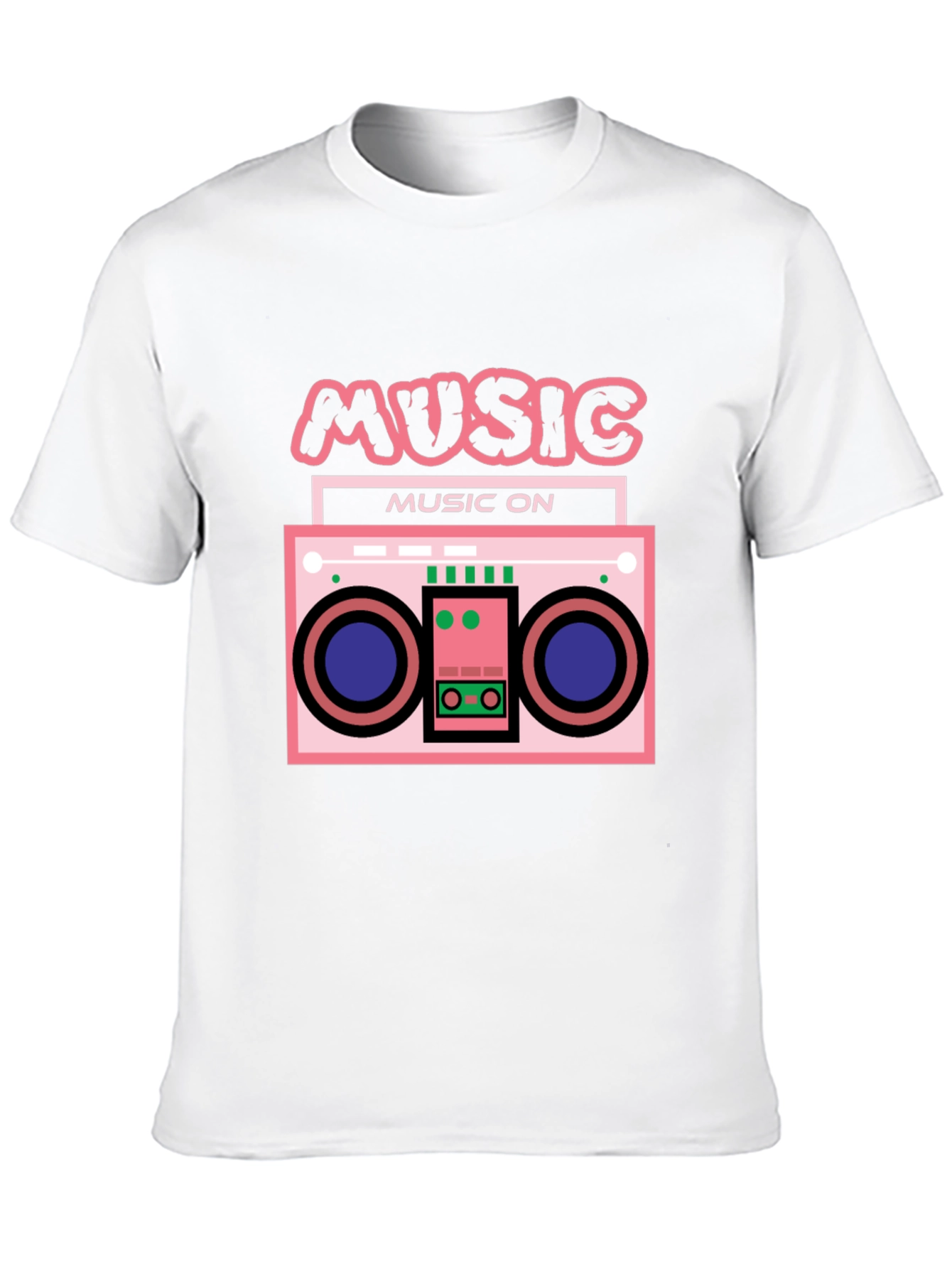 Black Retro Boombox Music T-Shirt view 10