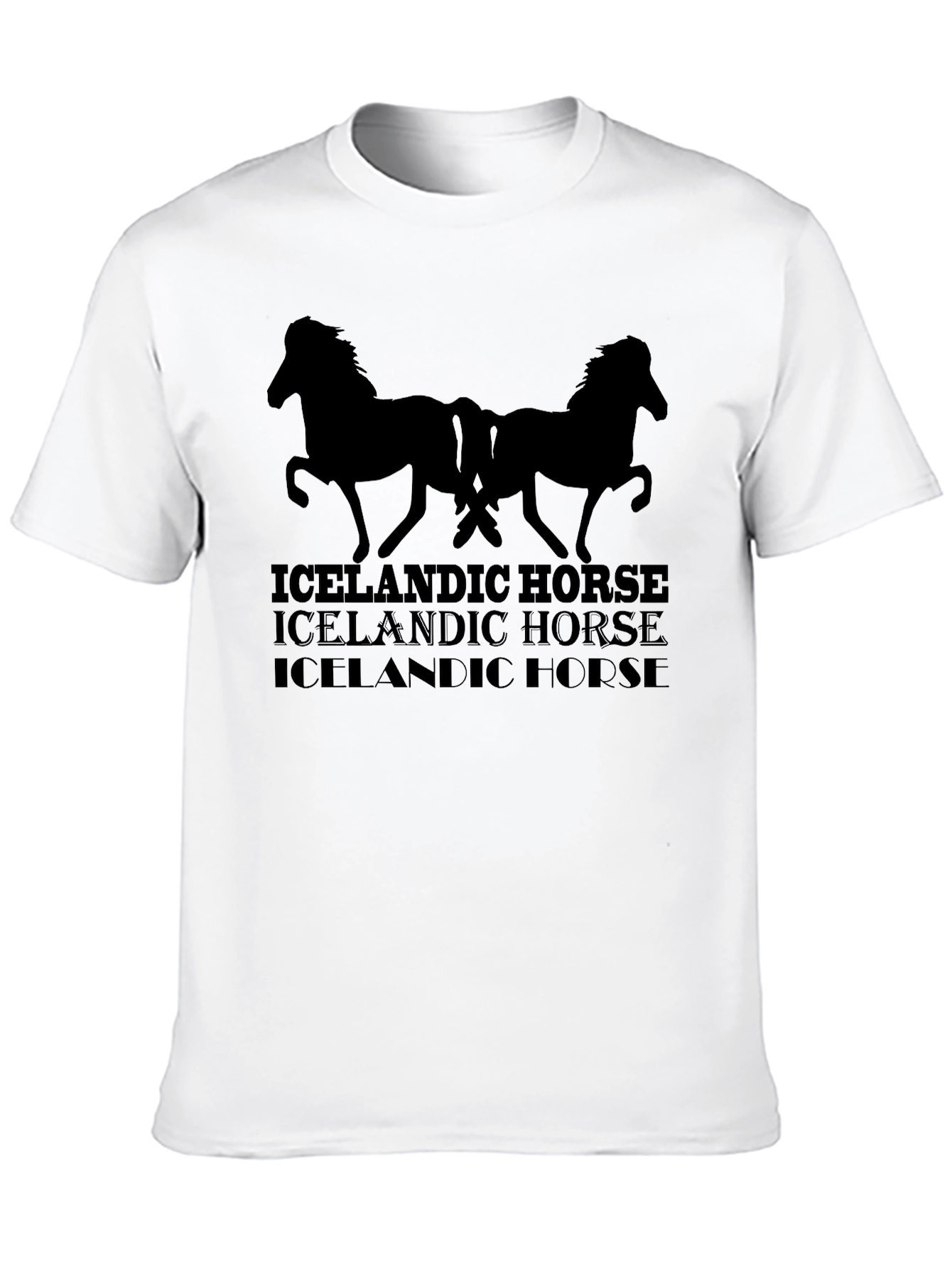 Black Icelandic Horse Graphic Tee - Men's Black T-Shirt view 10