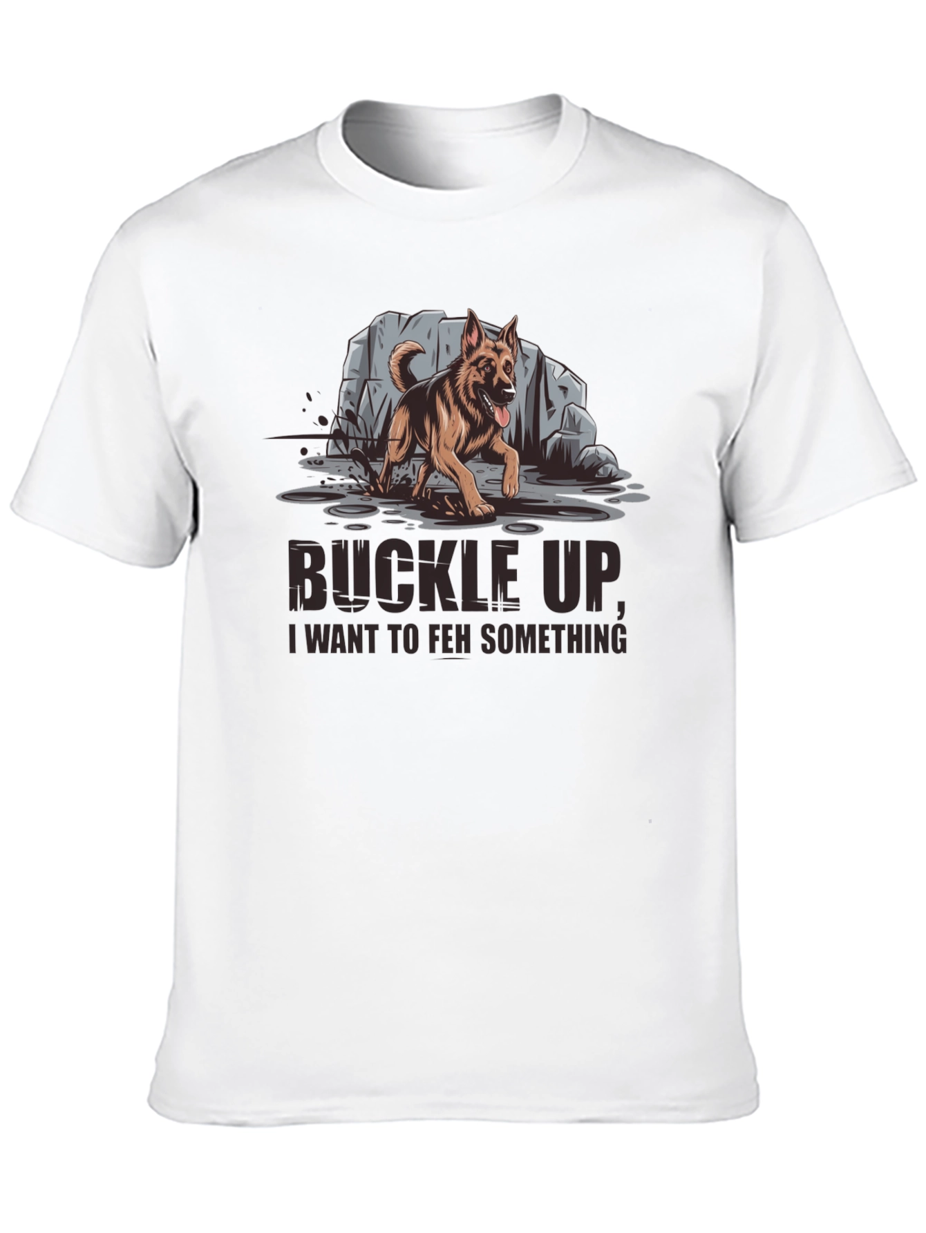 Black Buckle Up German Shepherd Graphic Tee view 10