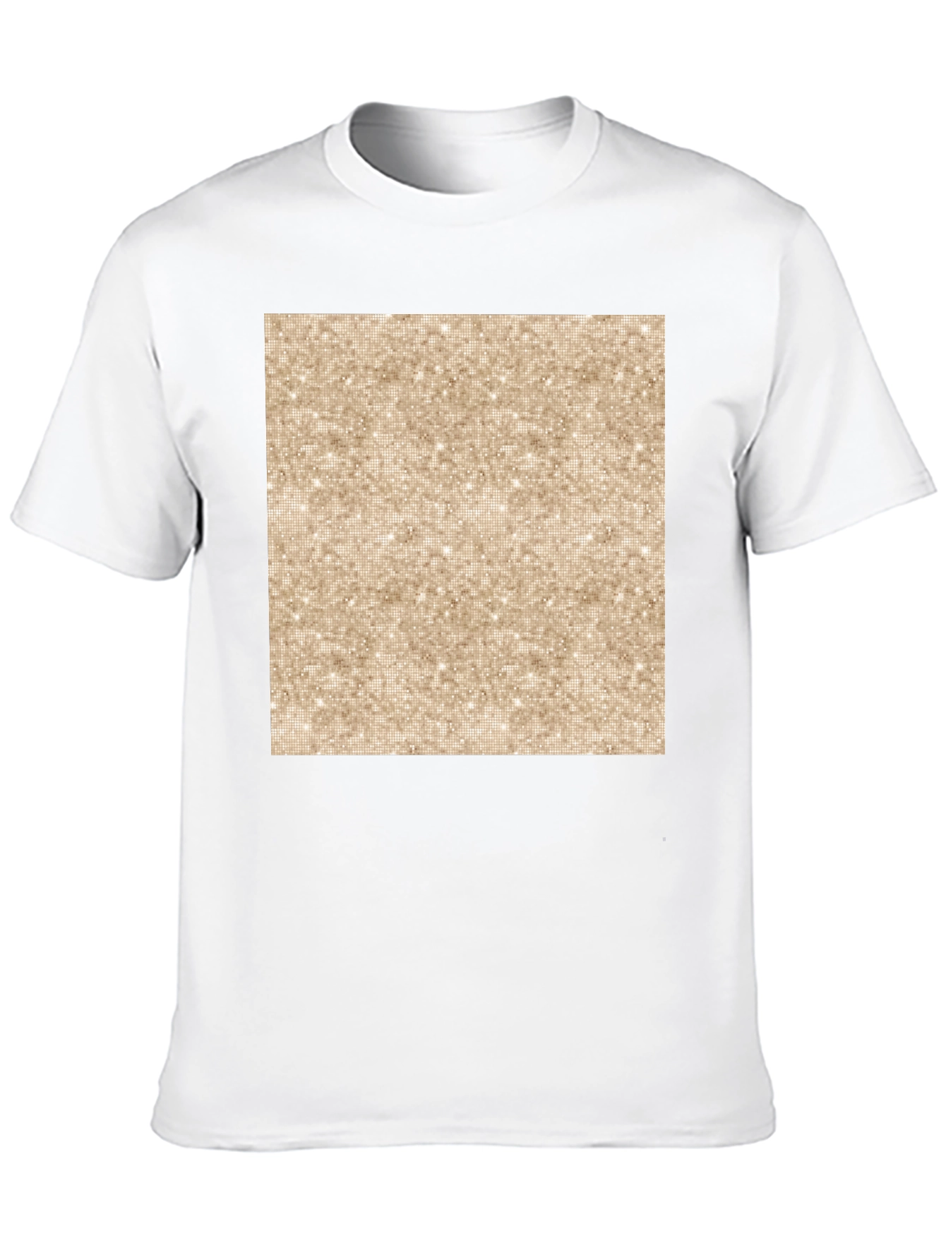 Black Stylish Black Tee with Glittery Gold Square Graphic view 10