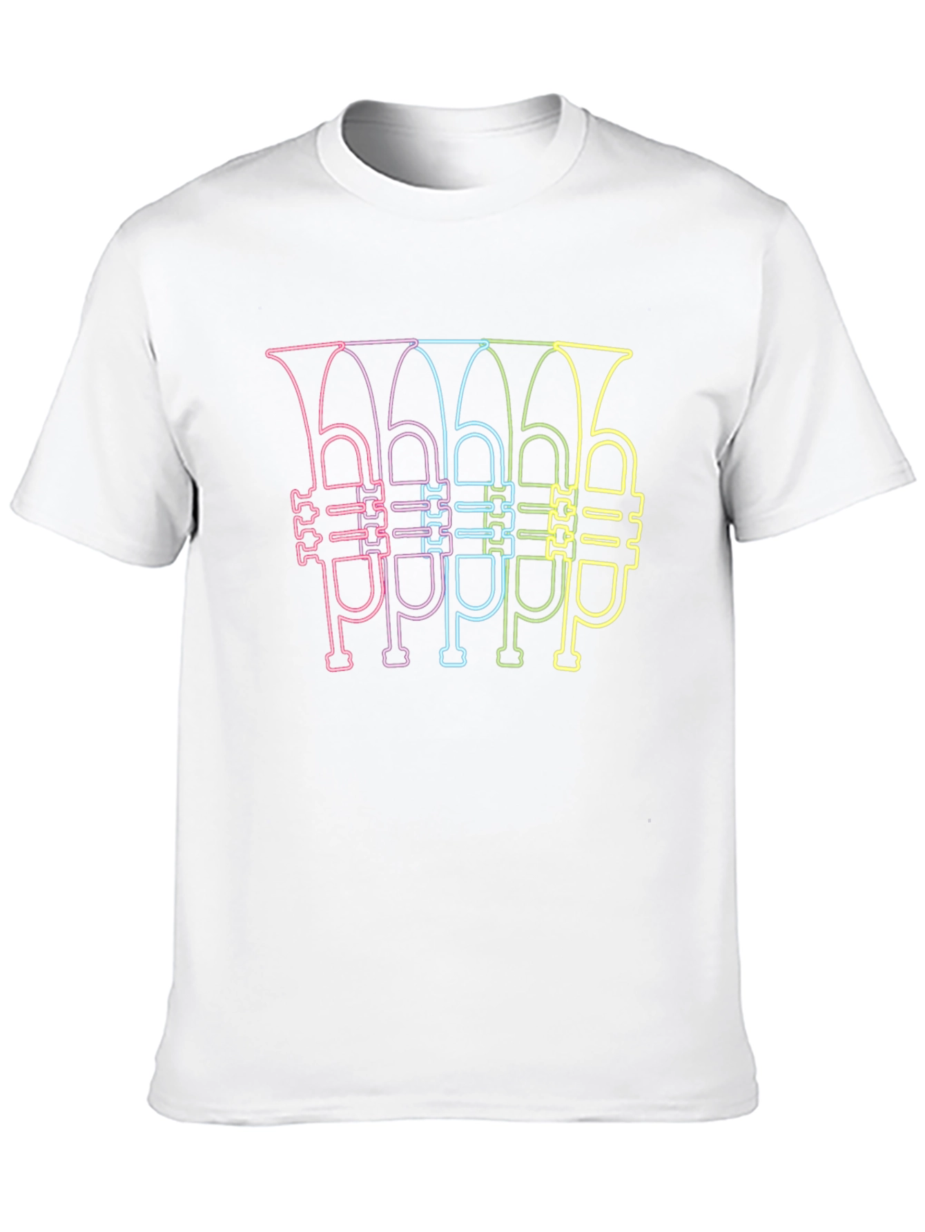 Neon Tuba Line Art Graphic T-Shirt - 10