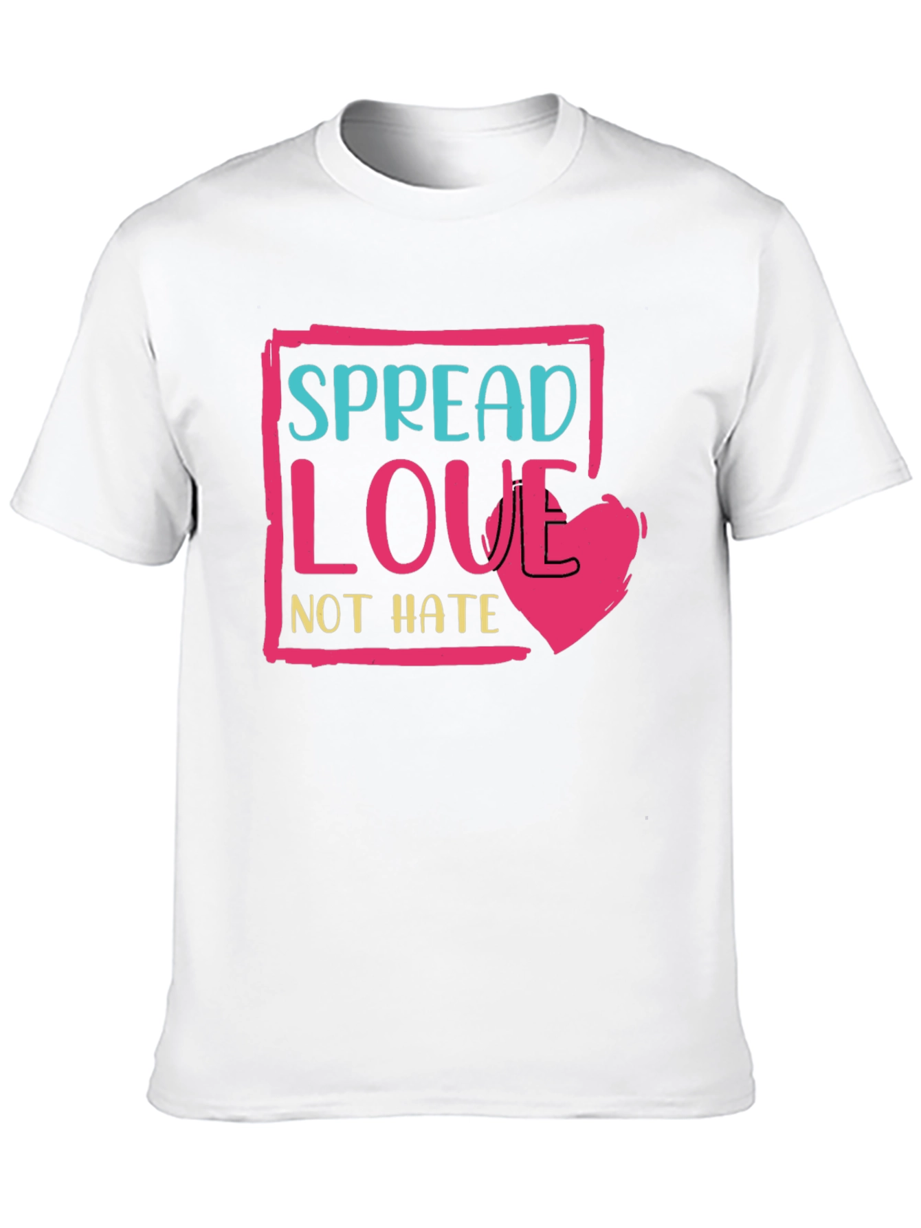 Black Spread Love Not Hate T-Shirt - Positive Message Tee view 10