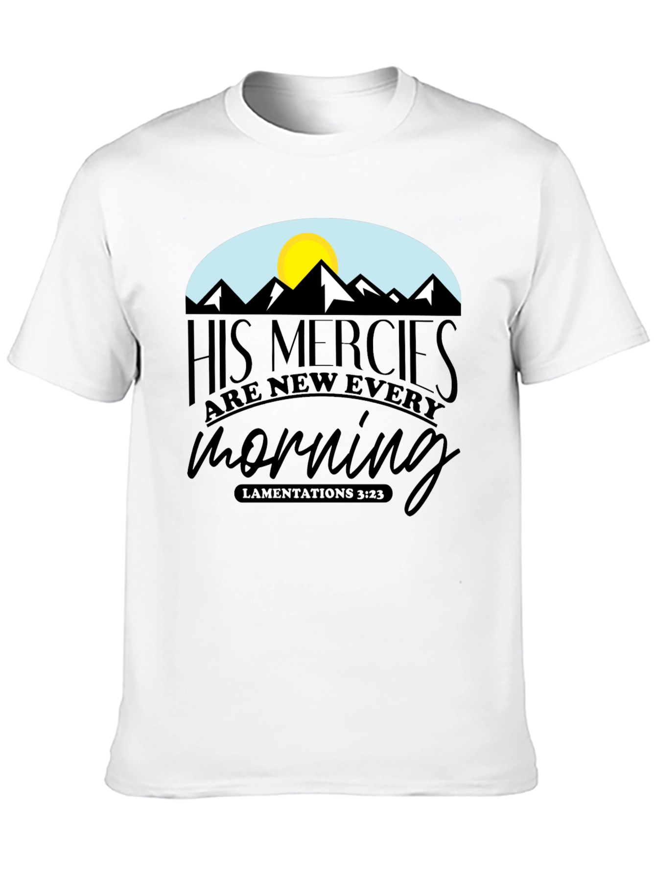 Black Faith-Based Graphic Tee - His Mercies Are New Every Morning view 10