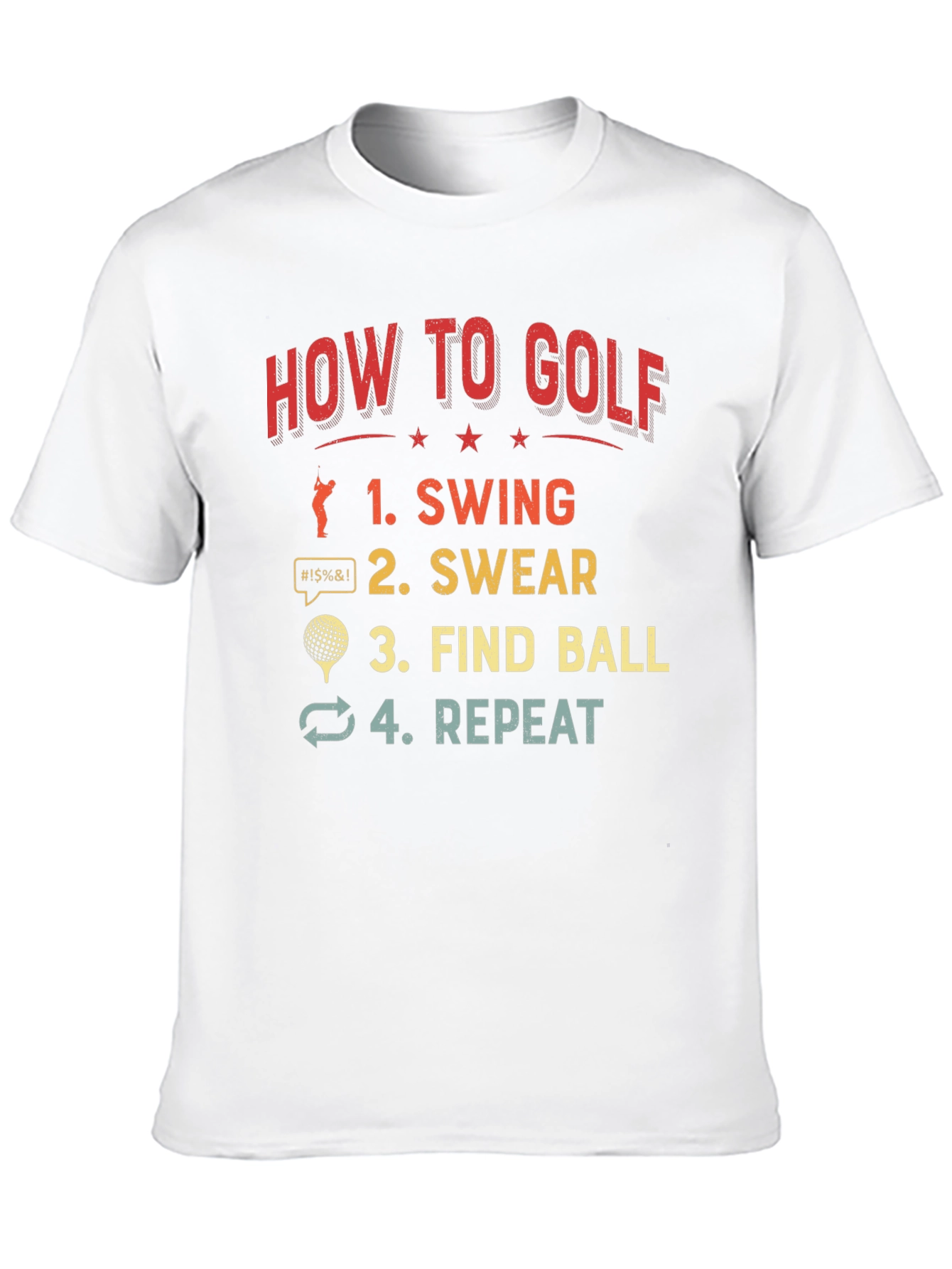 Black How to Golf T-Shirt Funny Golfing Gift view 10