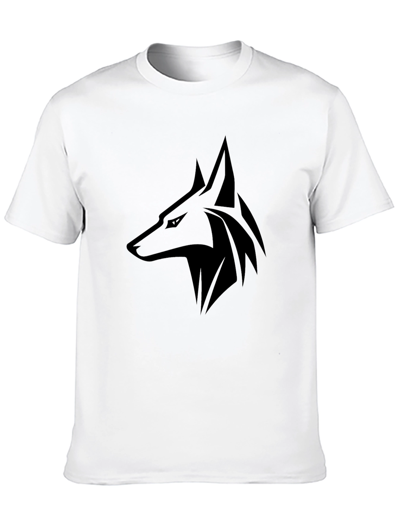Black Men's Black Wolf Graphic T-Shirt - Casual Short Sleeve Tee view 10
