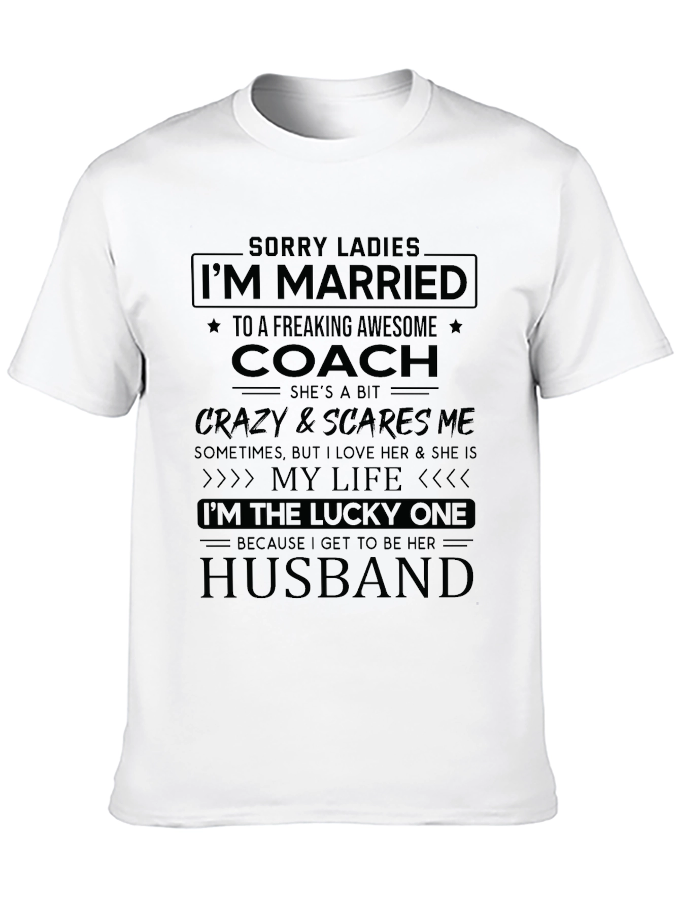 Black Funny Coach's Husband T-Shirt view 10