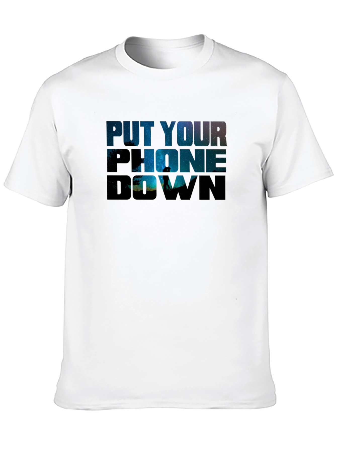 Black Put Your Phone Down Graphic T-Shirt view 10