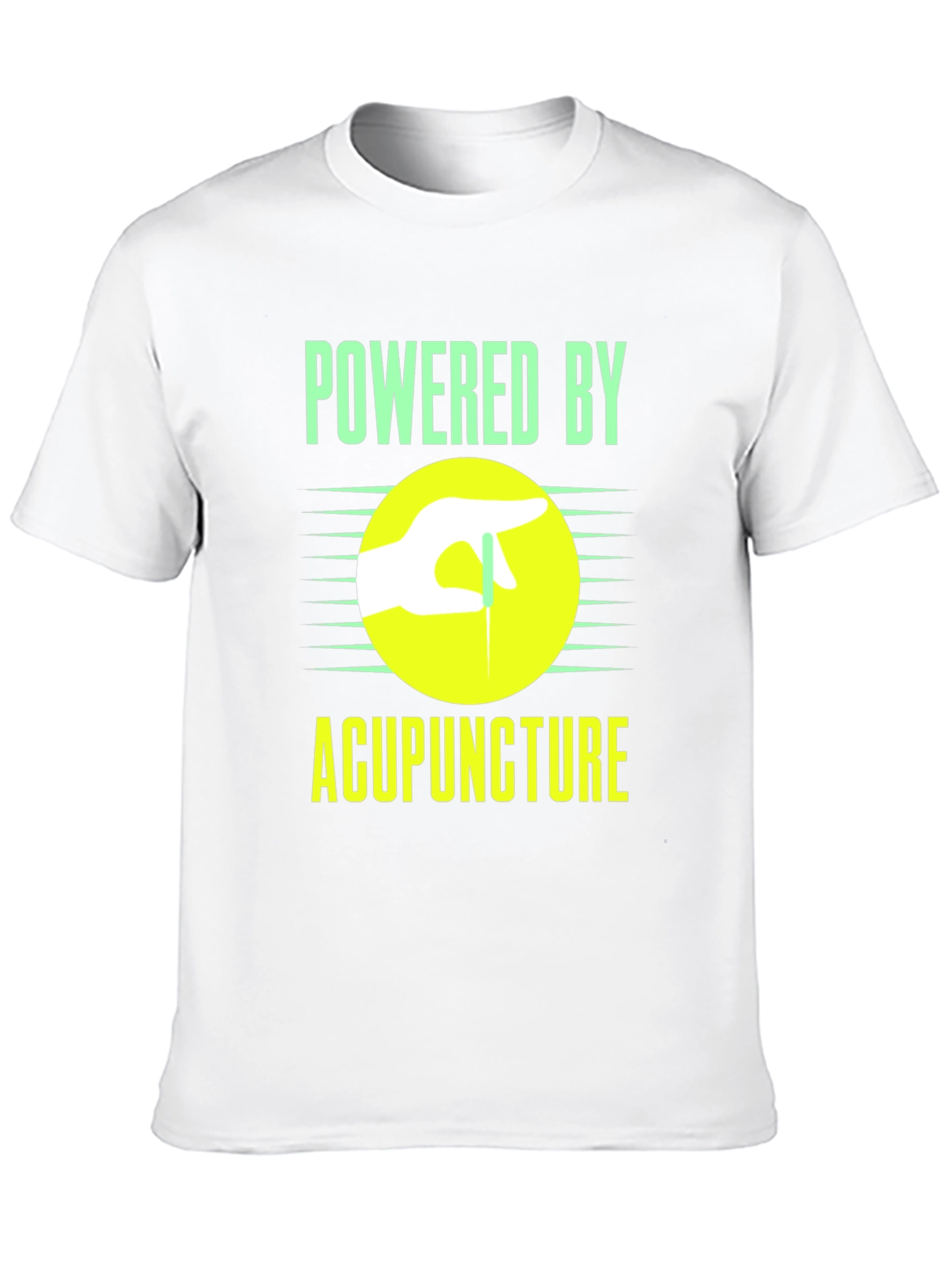 Black Powered By Acupuncture Graphic T-Shirt view 10