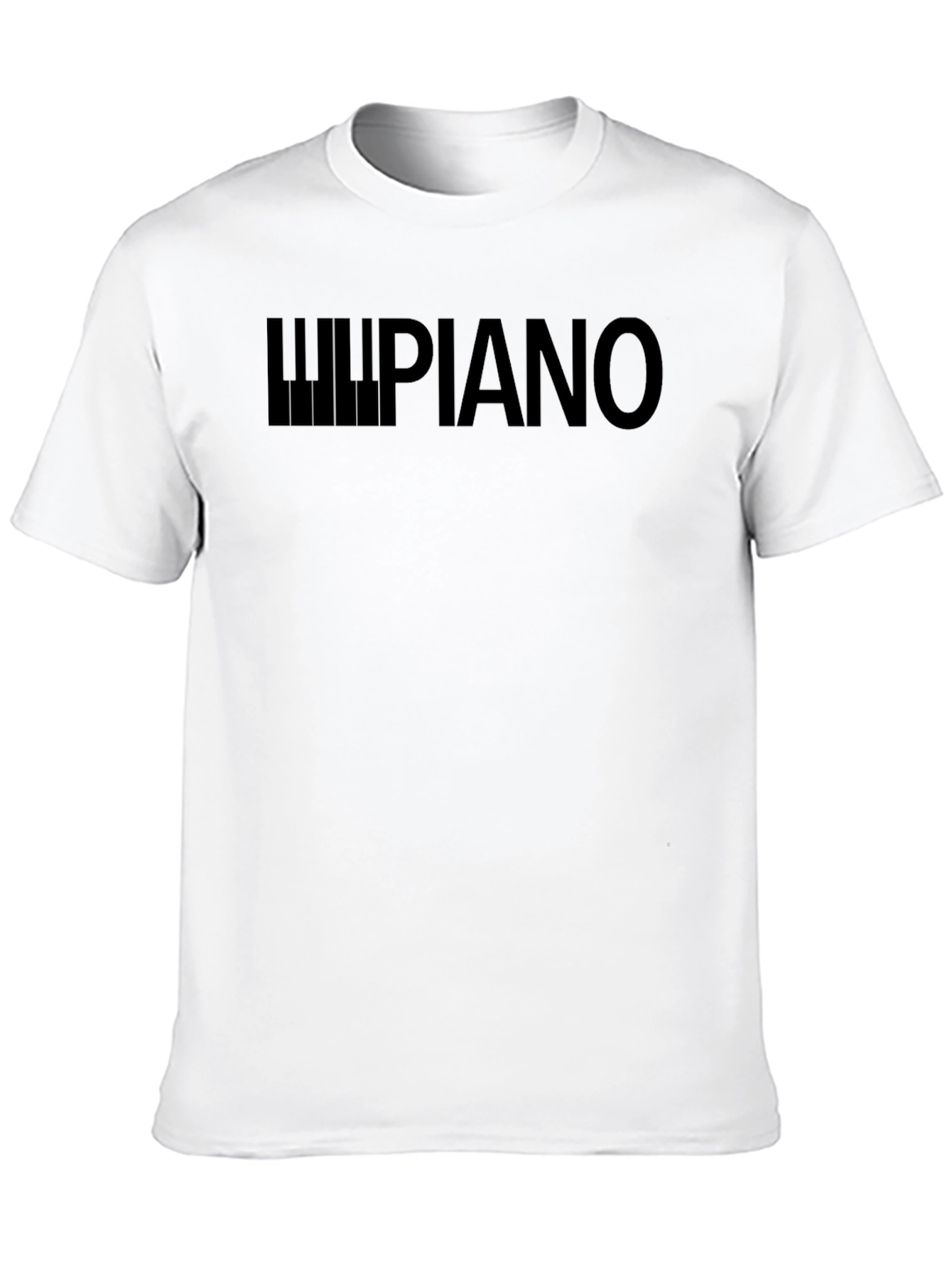 Black Piano Keys Graphic Print Black T-Shirt view 10