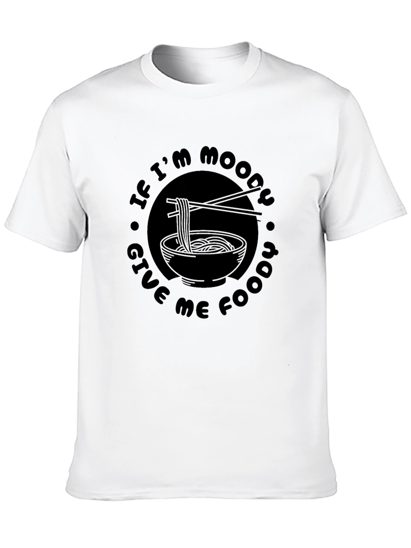 Black Moody Foodie Black T-Shirt - Ramen Design view 10
