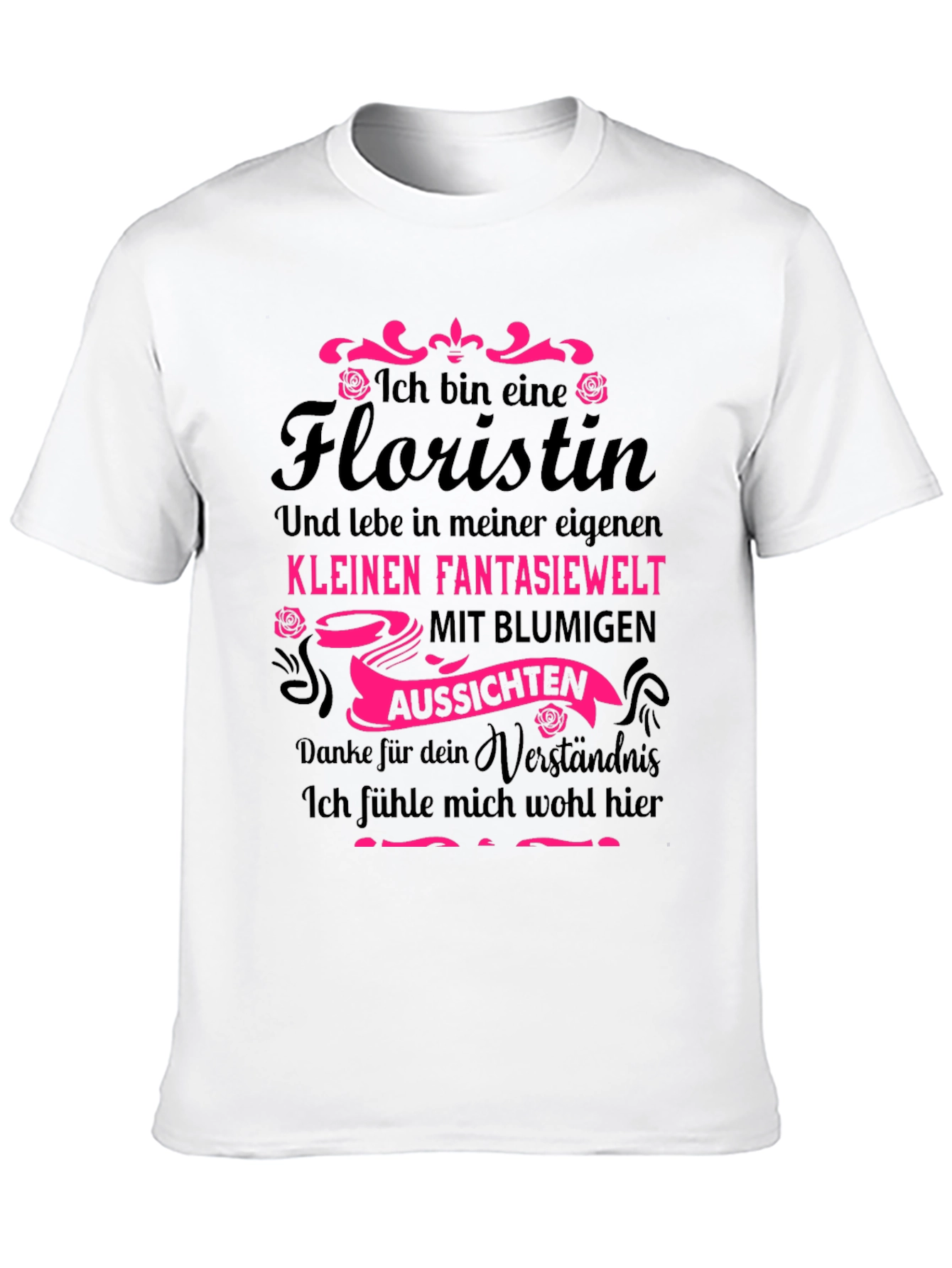 Black Florist T-Shirt - German Text Novelty Tee view 10