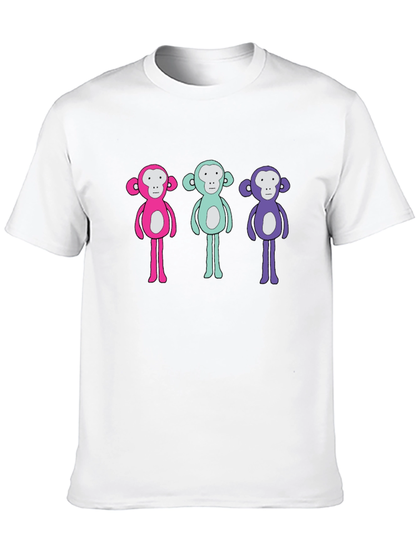 Black Monkey Trio T-Shirt - Quirky Graphic Tee view 10