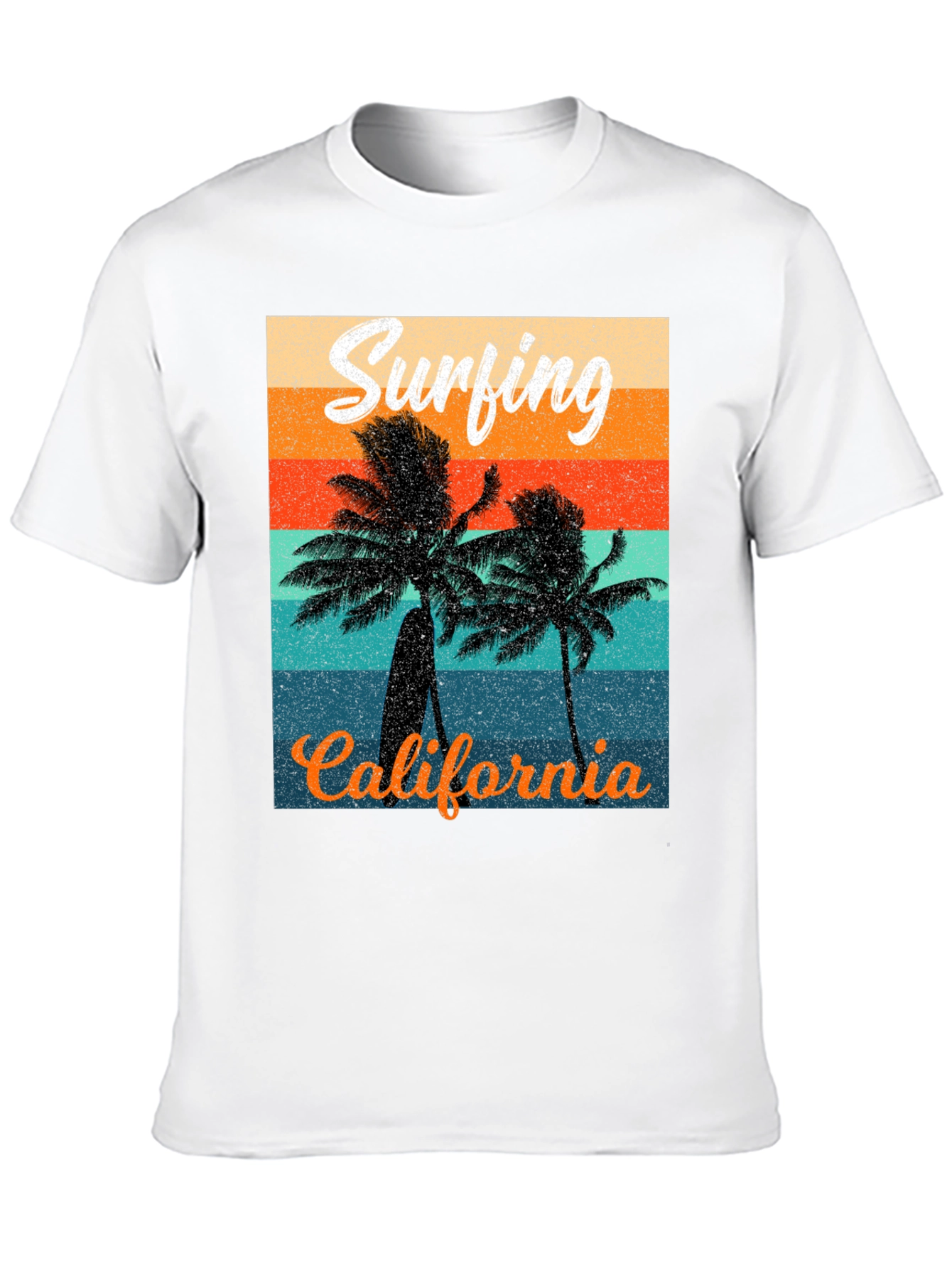 Black Retro Surfing California Graphic Tee view 10