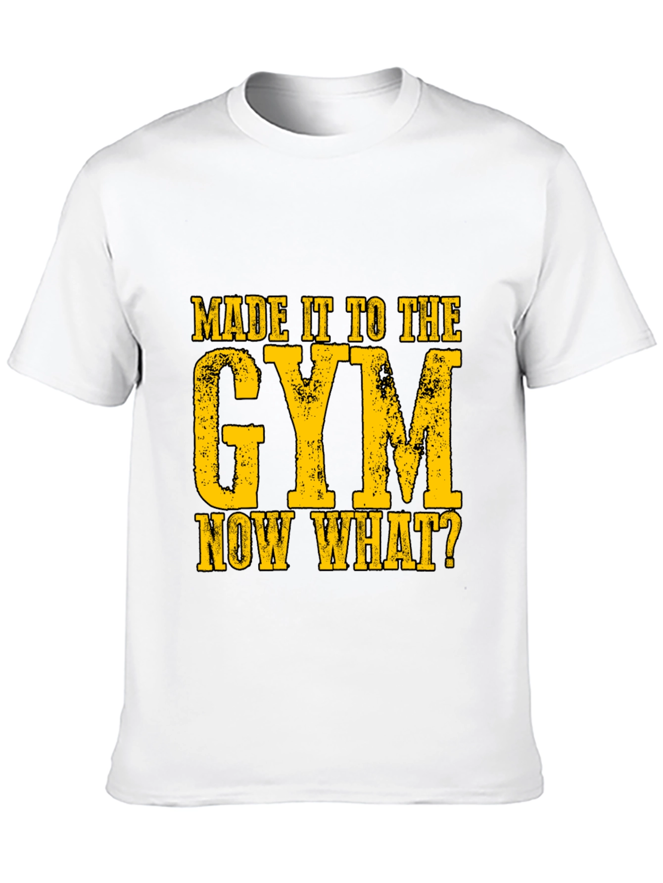 Black Gym Humor Graphic T-Shirt - "Made It To The Gym, Now What?" view 10