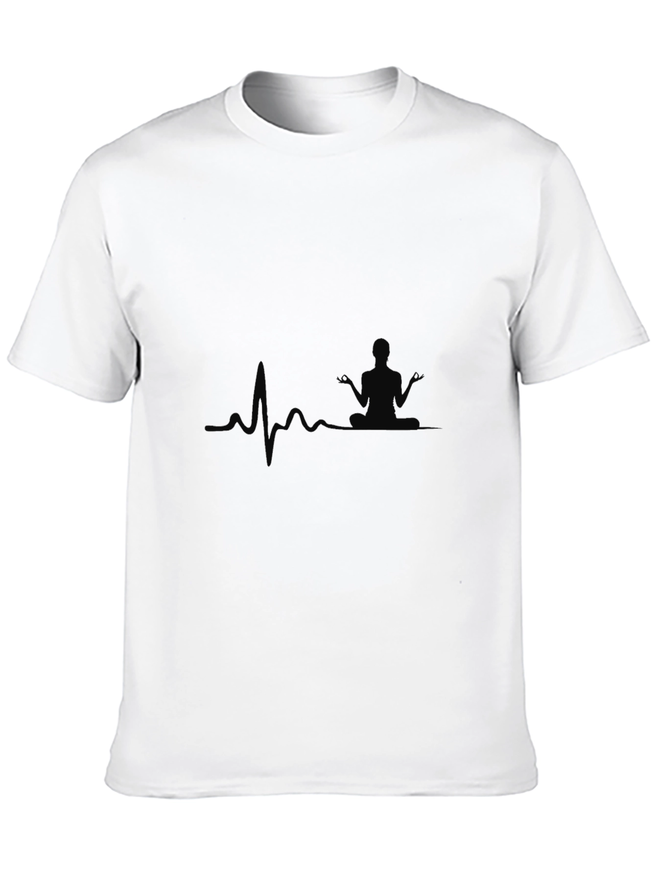 Black Yoga Heartbeat Graphic T-Shirt view 10