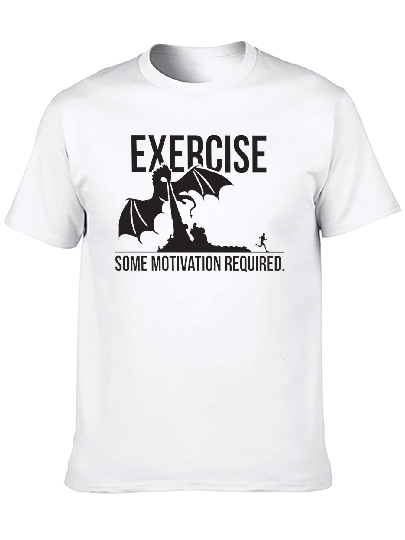 Black Exercise Motivation Dragon T-Shirt view 10