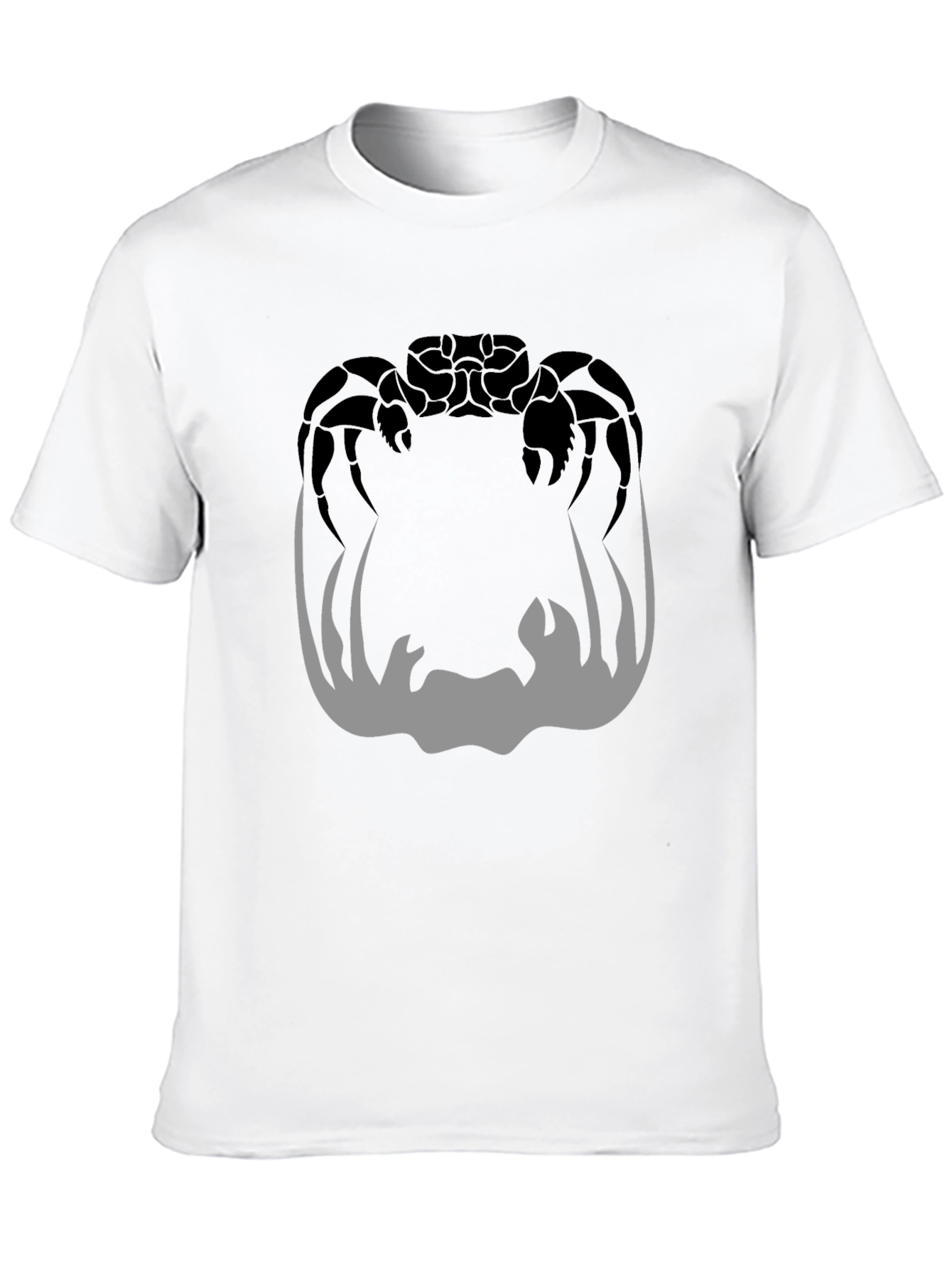 Black Crab Silhouette Graphic Print Men's Black T-Shirt view 10