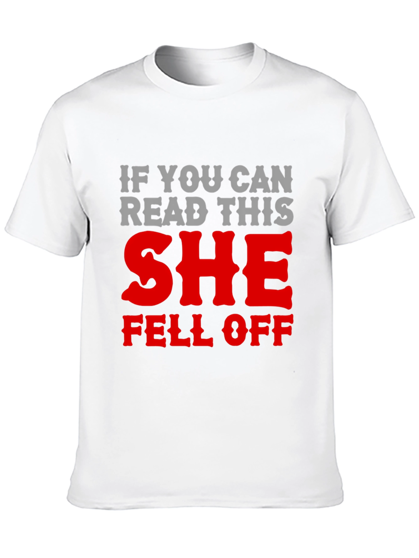 Black Humorous 'She Fell Off' Graphic T-Shirt view 10